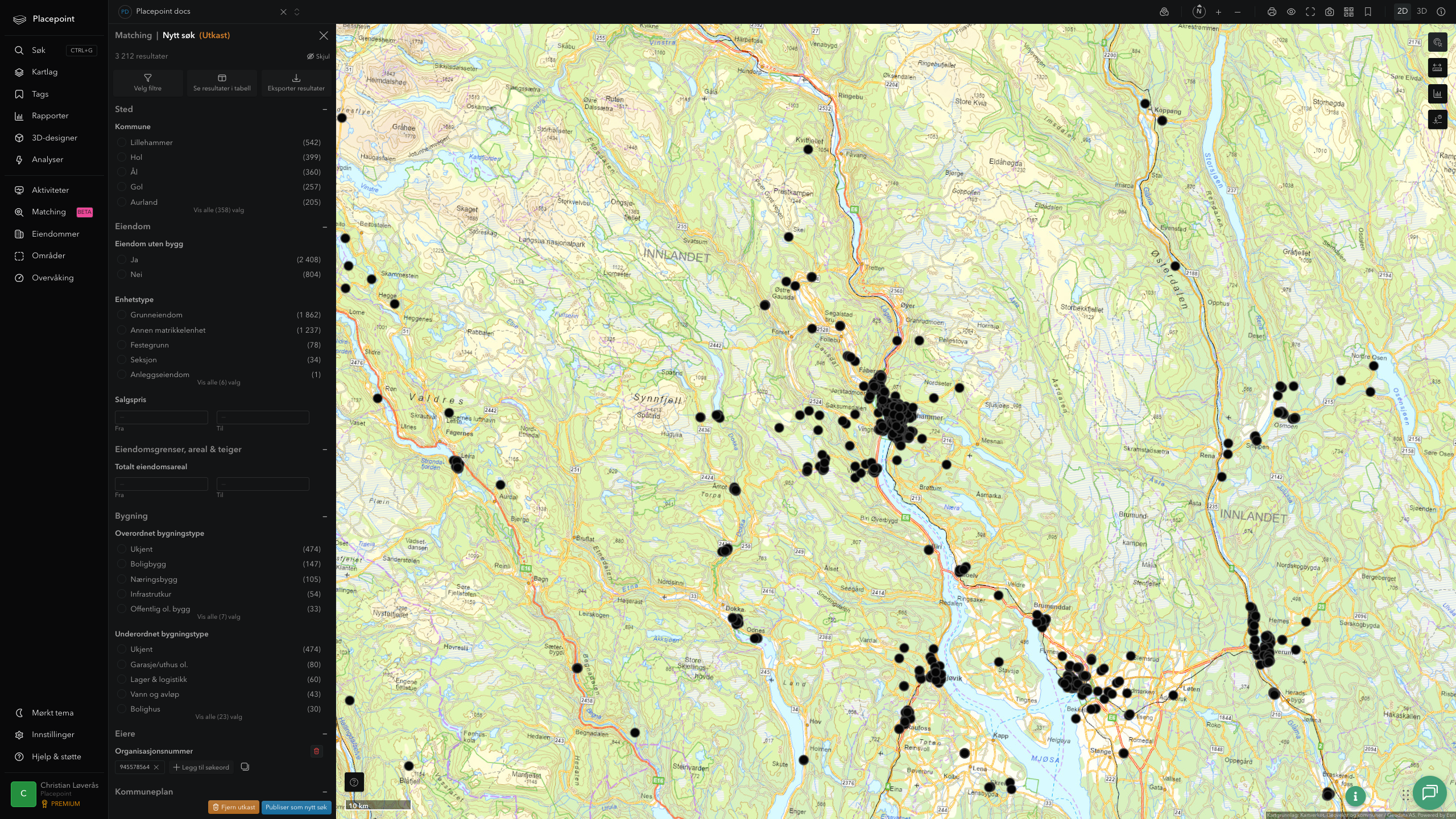 Matching-resultat for Lillehammer kommune