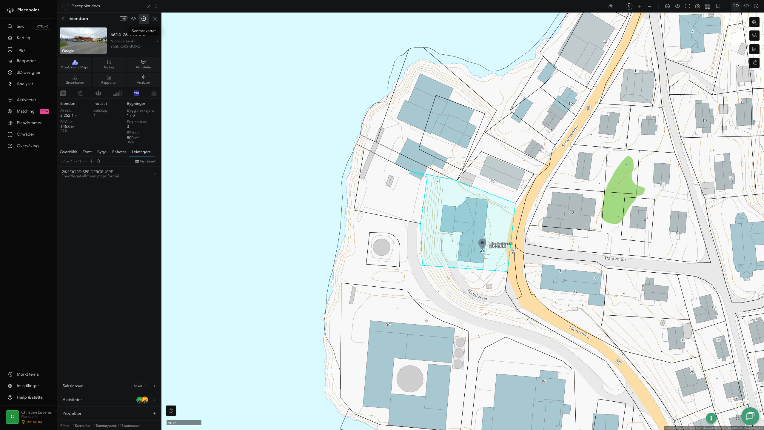 Eiendomspanel for en av Loppa kommunes eiendommer