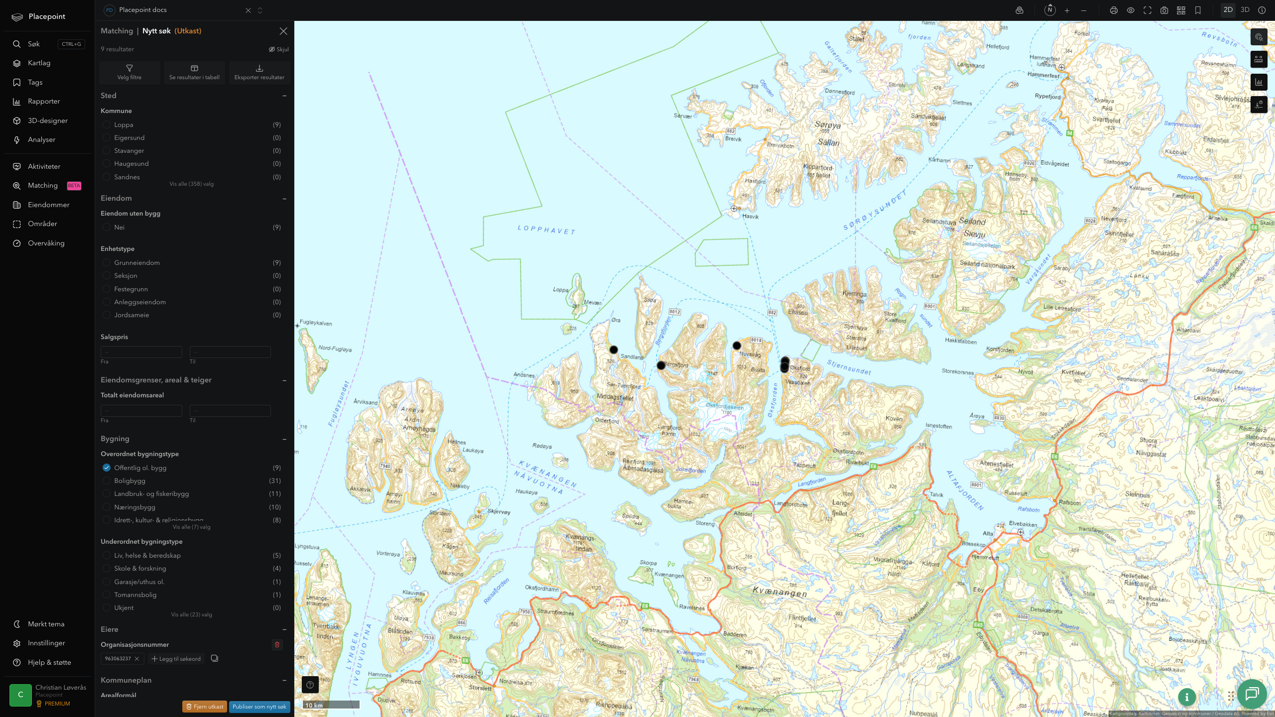 Matching-resultat for Loppa kommune