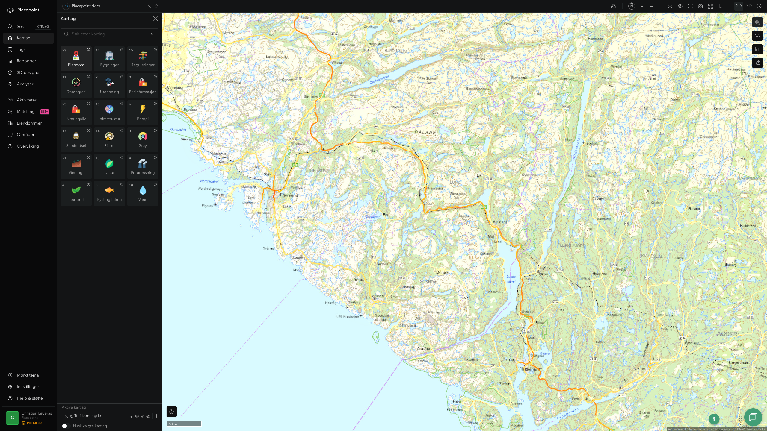 Lund - trafikkmengde (ÅDT)