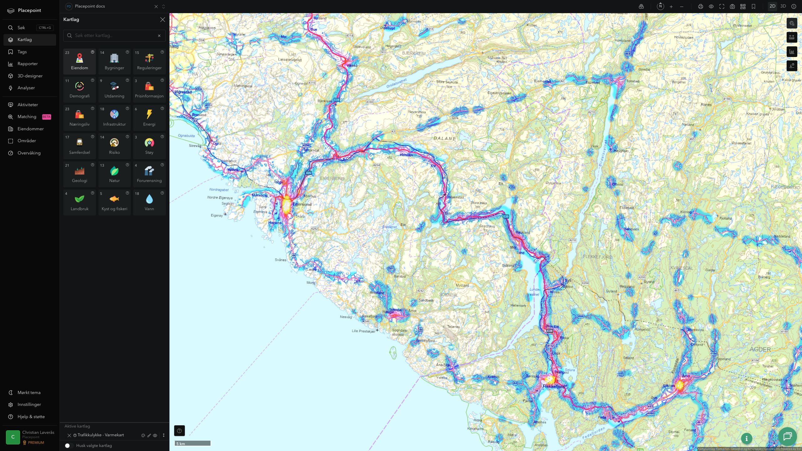 Lund - trafikkulykker (varmekart)
