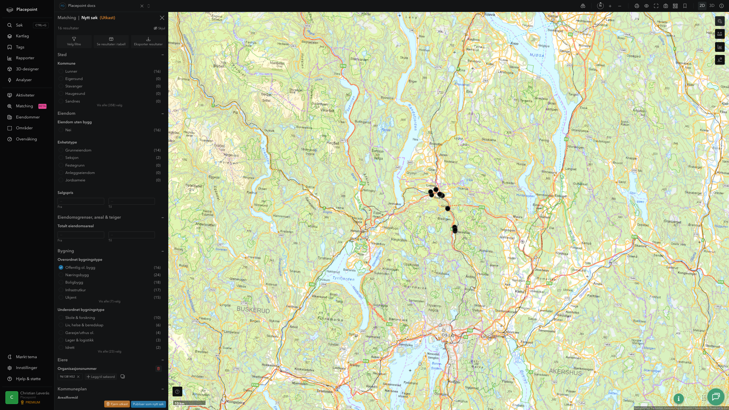 Matching-resultat for Lunner kommune