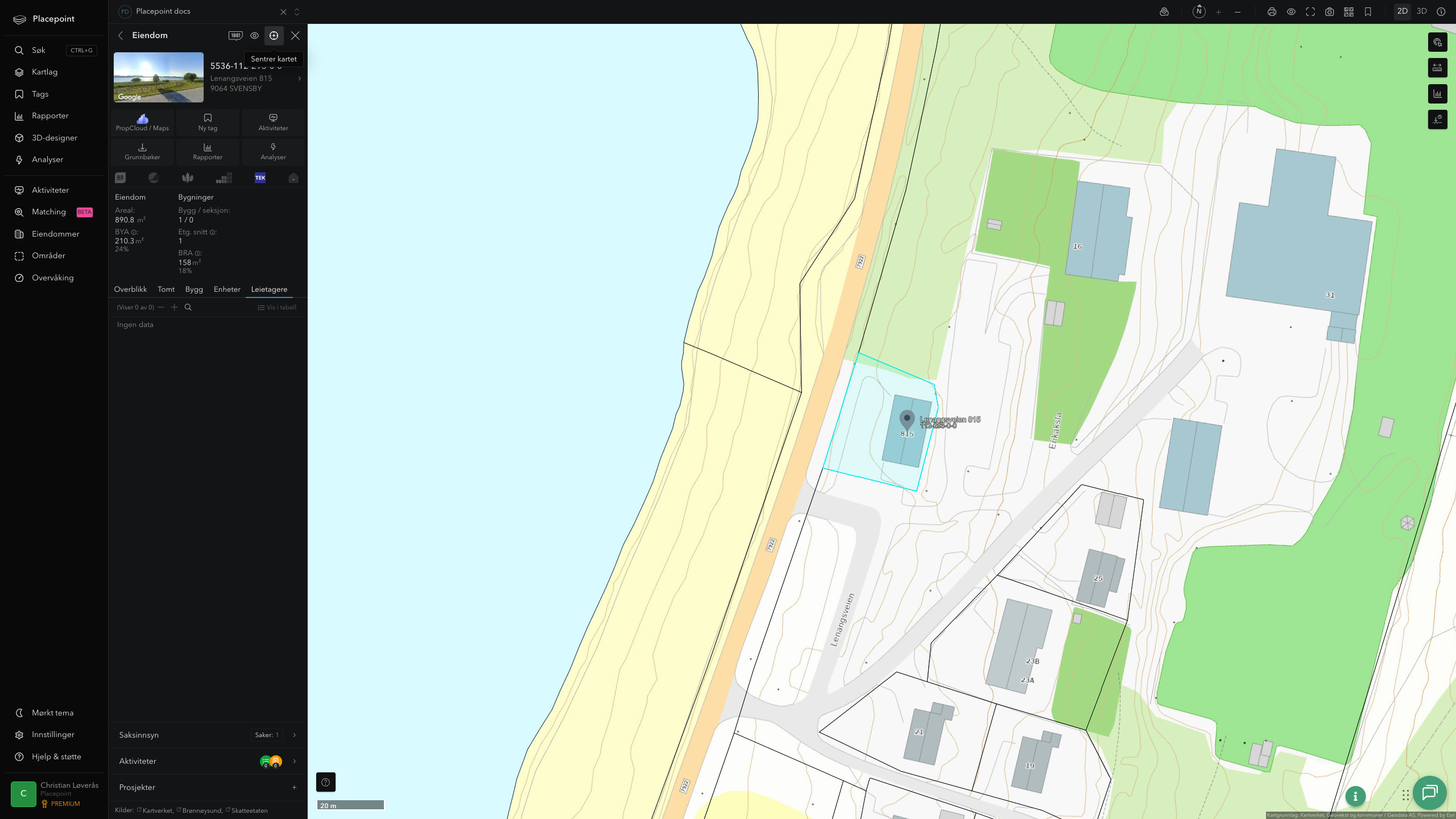 Eiendomspanel for en av Lyngen kommunes eiendommer