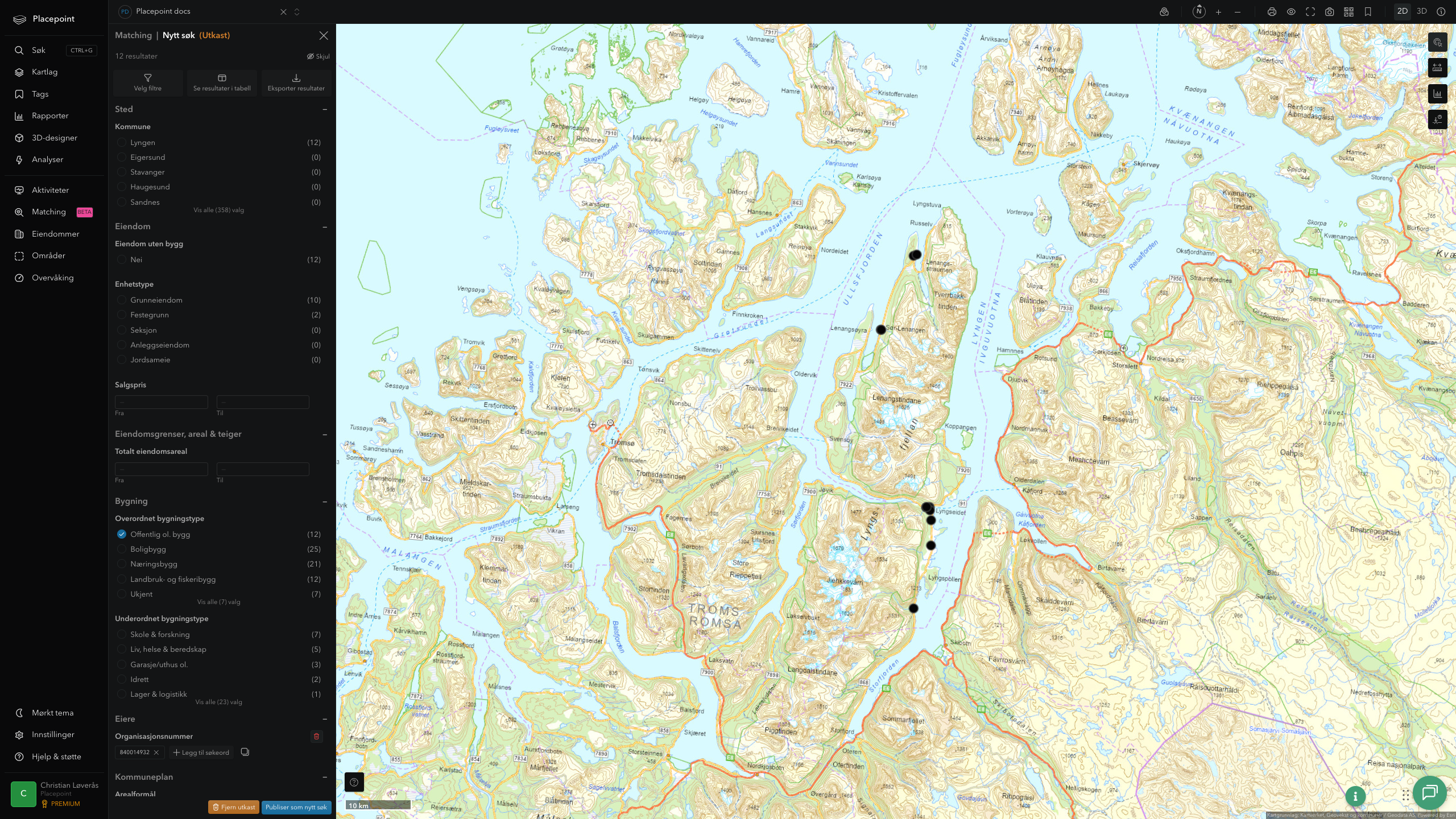 Matching-resultat for Lyngen kommune