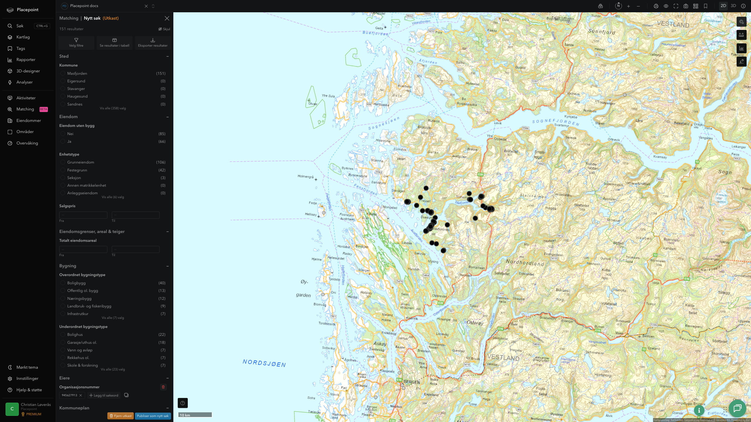 Matching-resultat for Masfjorden kommune