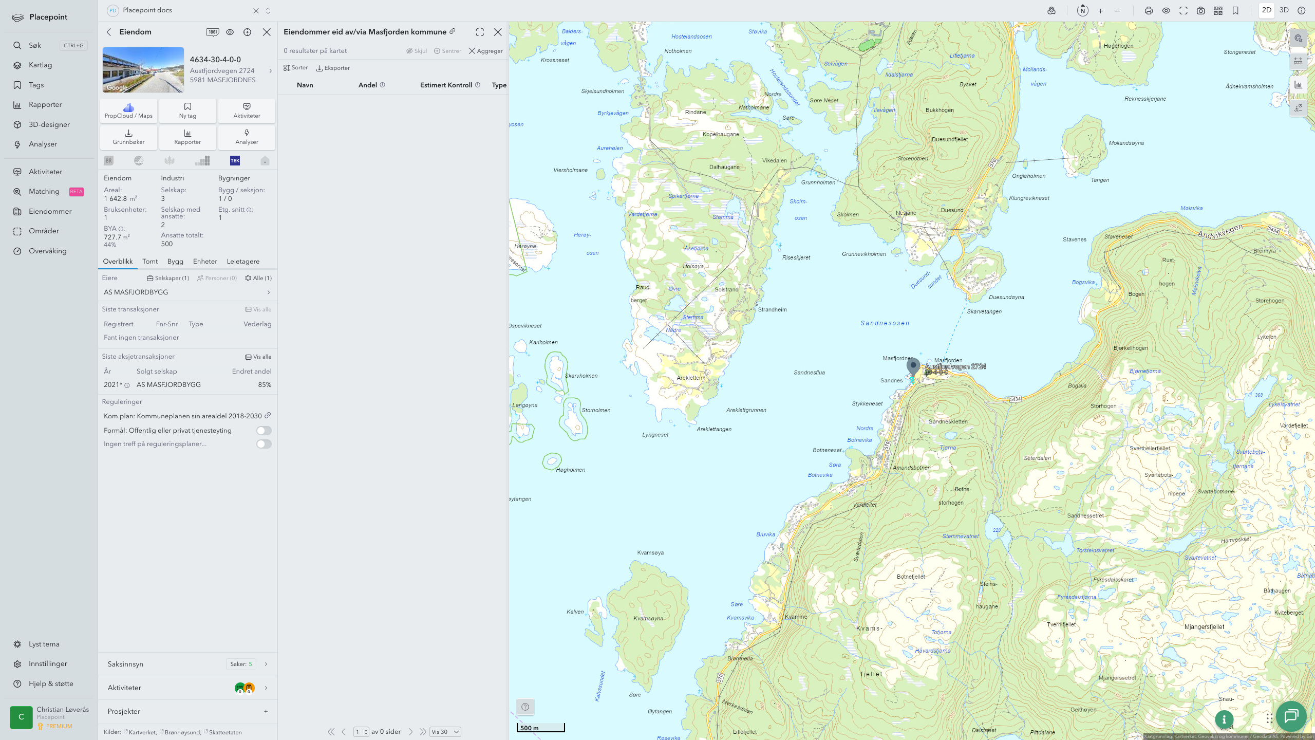 Masfjorden - en eiendom med eier-panel