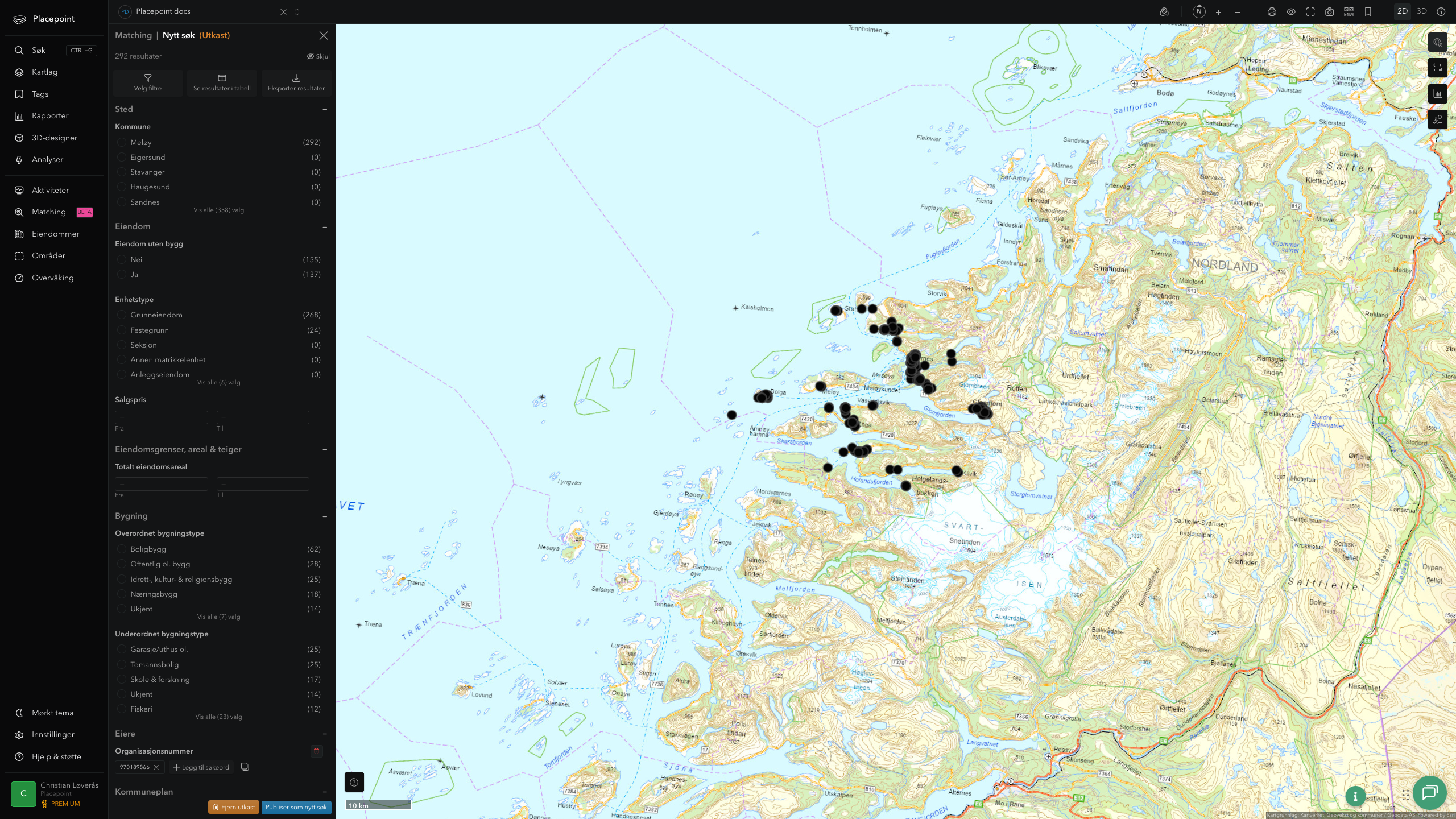 Matching-resultat for Meløy kommune