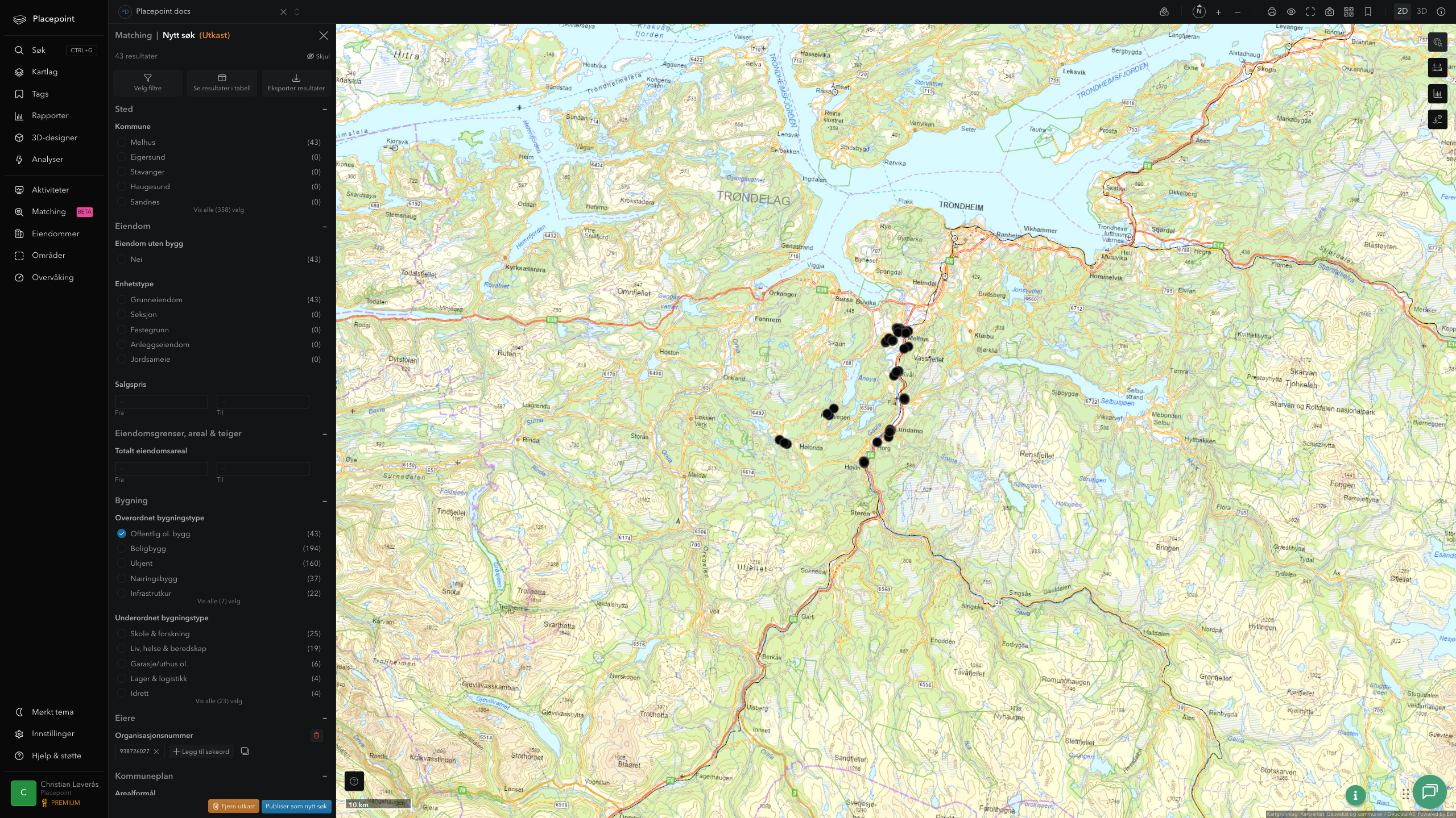 Matching-resultat for Melhus kommune