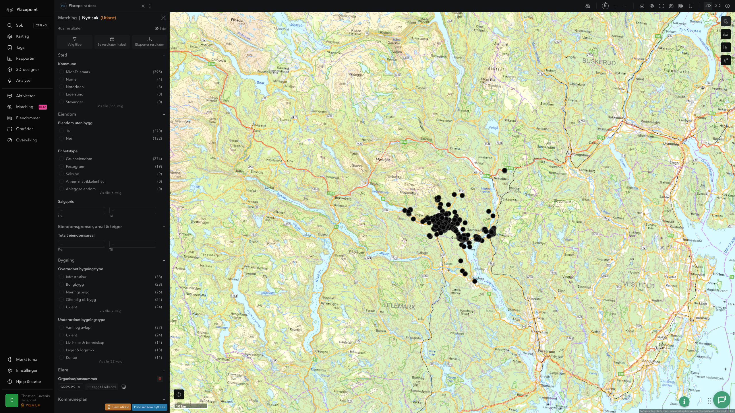 Matching-resultat for Midt-Telemark kommune