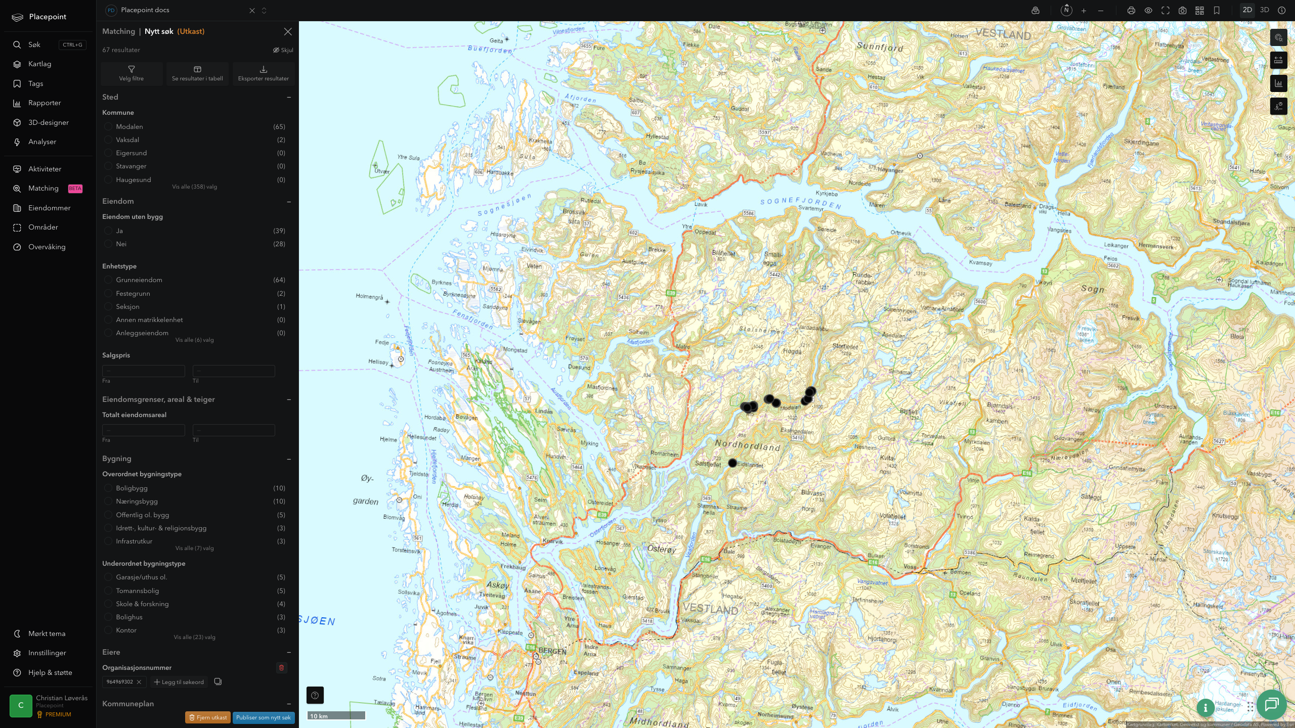 Matching-resultat for Modalen kommune