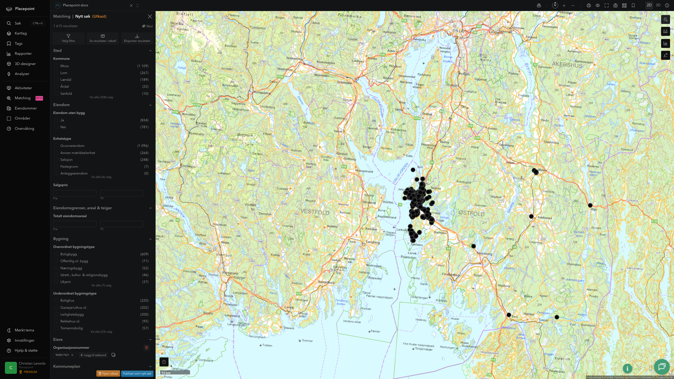 Matching-resultat for Moss kommune