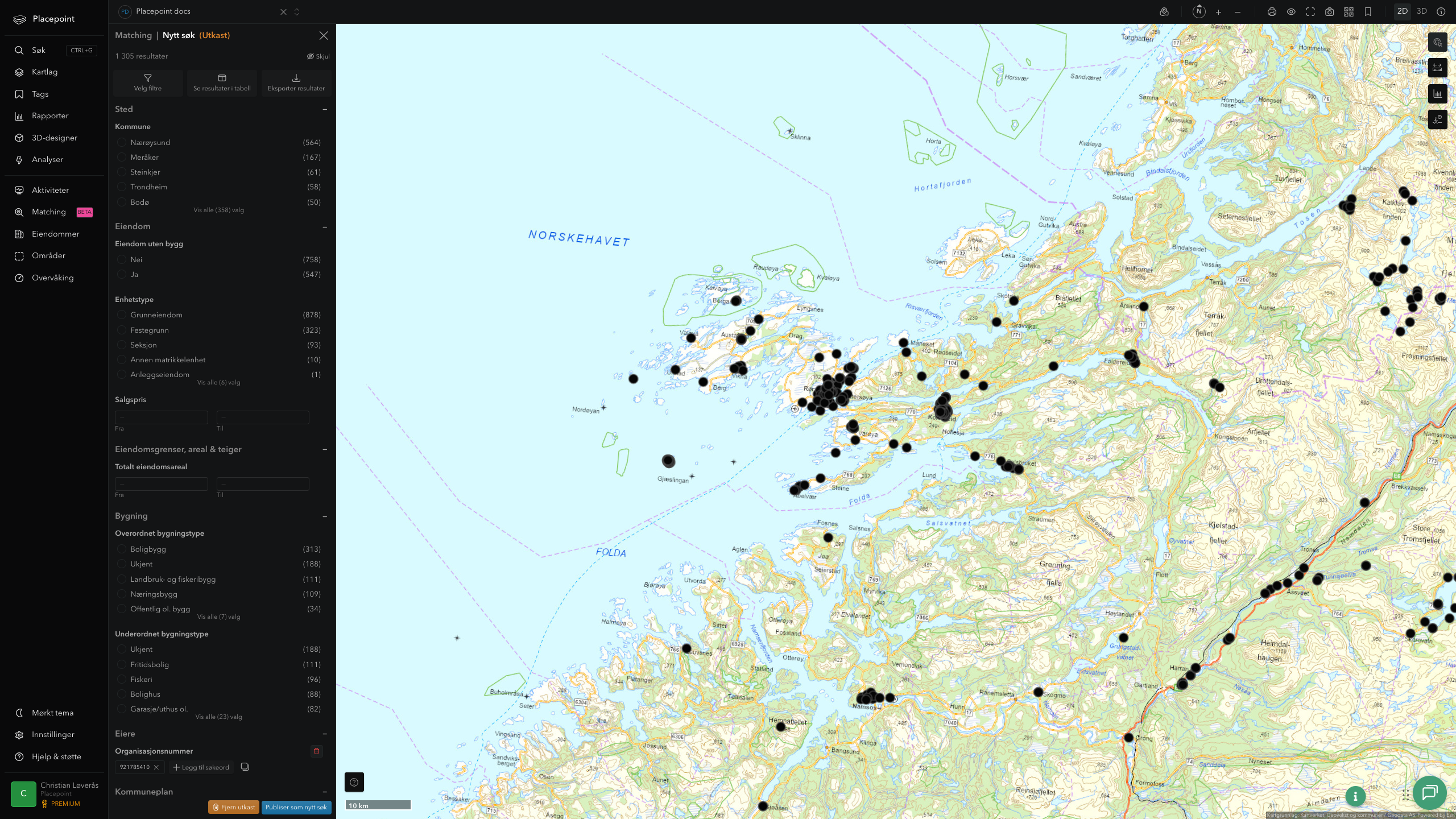 Matching-resultat for Nærøysund kommune