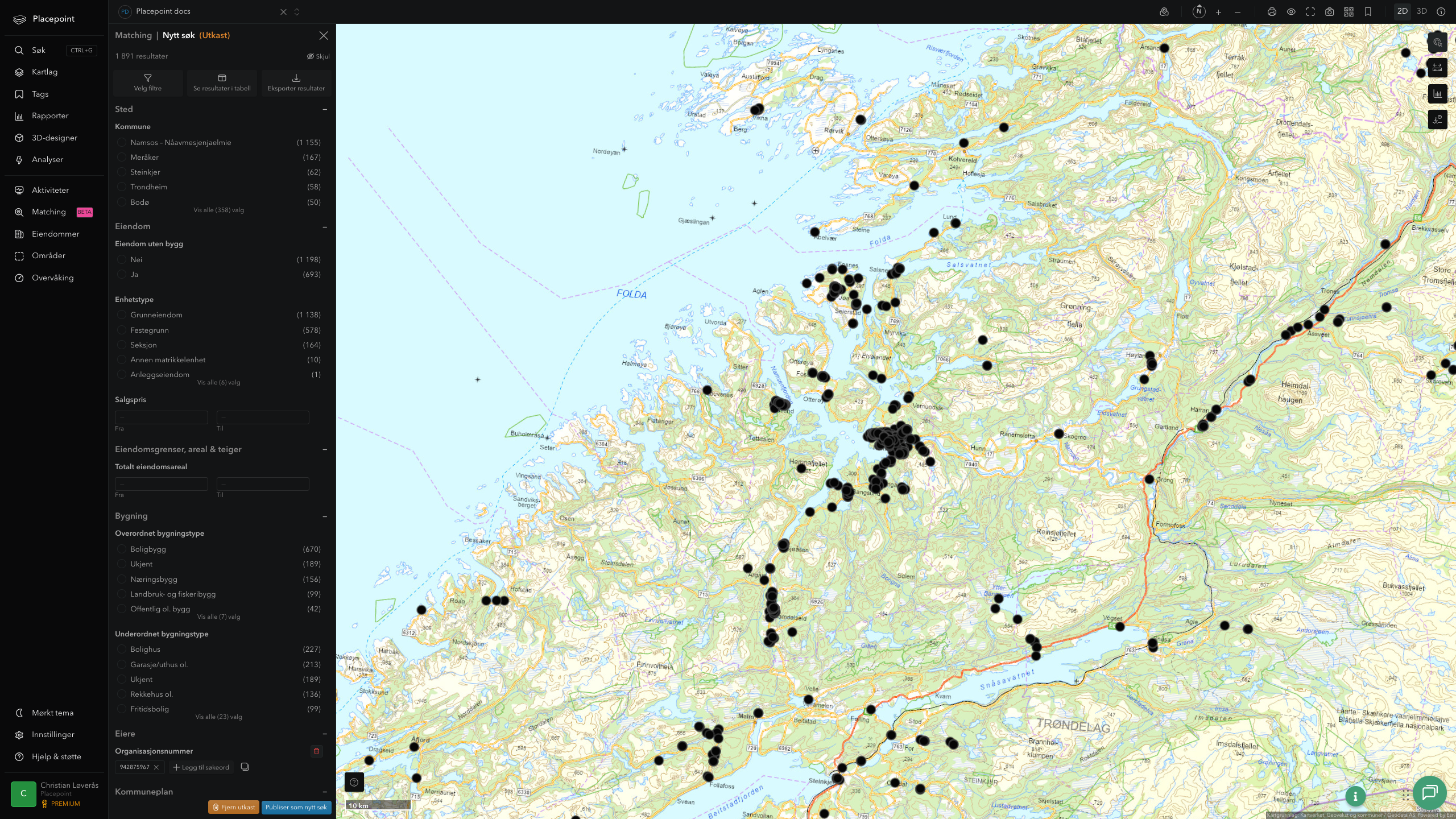 Matching-resultat for Namsos kommune