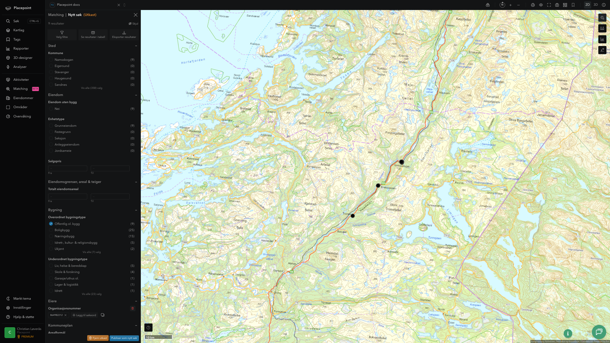 Matching-resultat for Namsskogan kommune