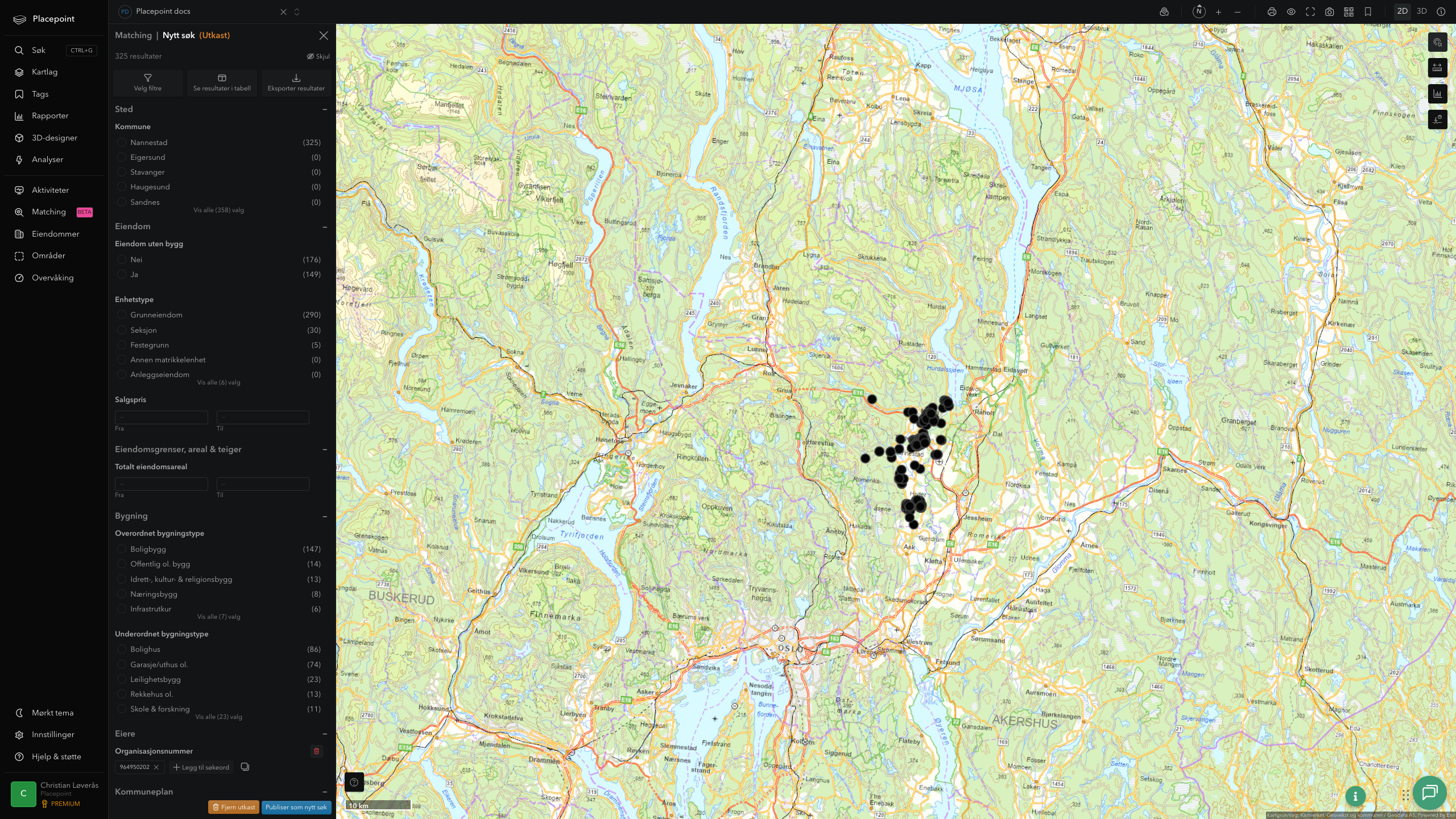 Matching-resultat for Nannestad kommune
