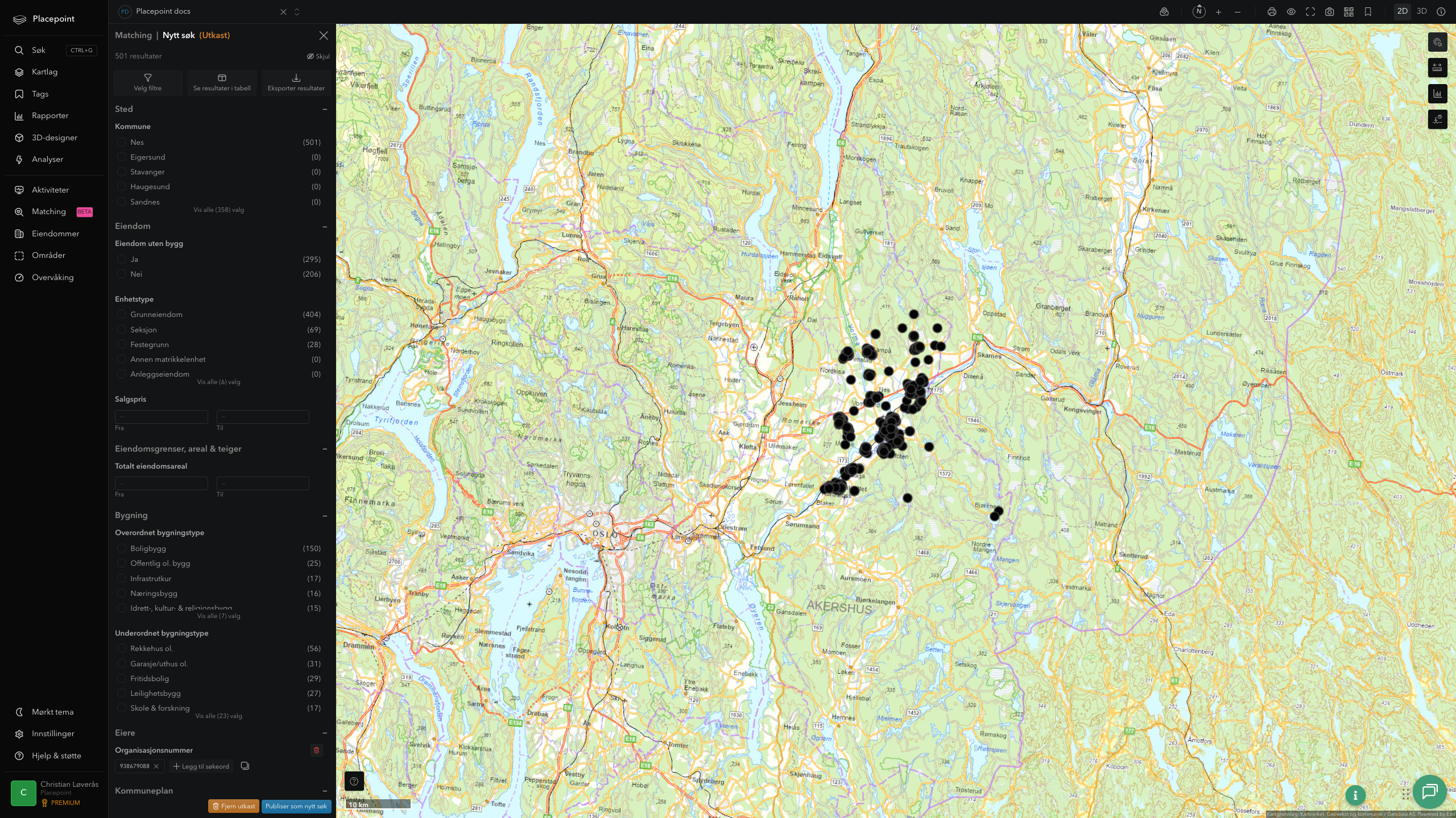 Matching-resultat for Nes kommune