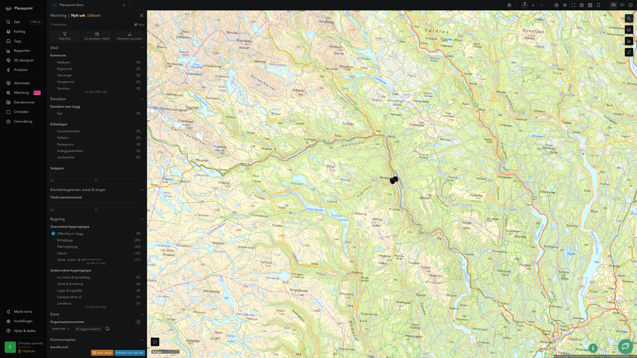 Matching-resultat for Nesbyen kommune