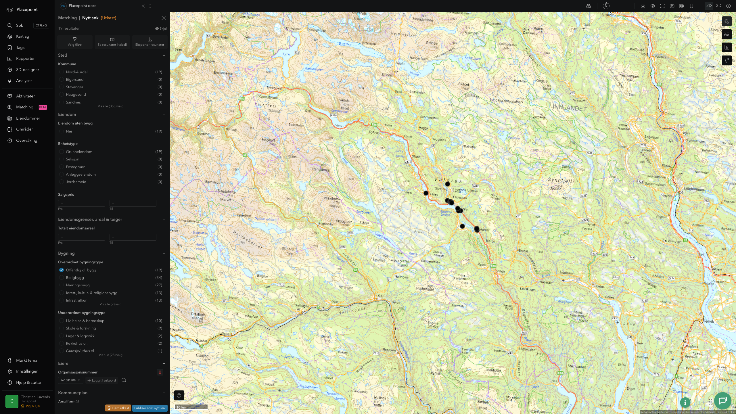 Matching-resultat for Nord-Aurdal kommune