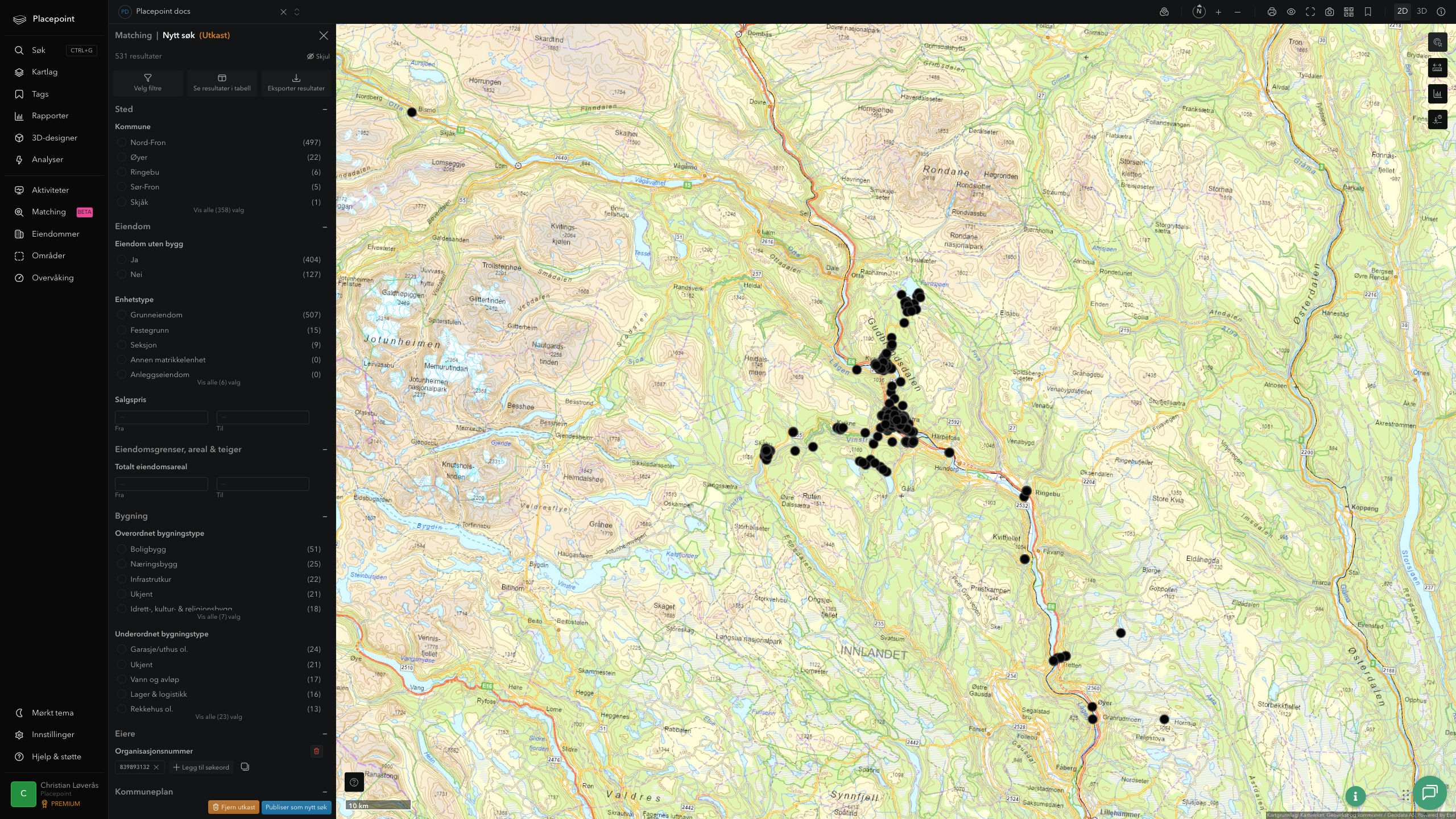 Matching-resultat for Nord-Fron kommune