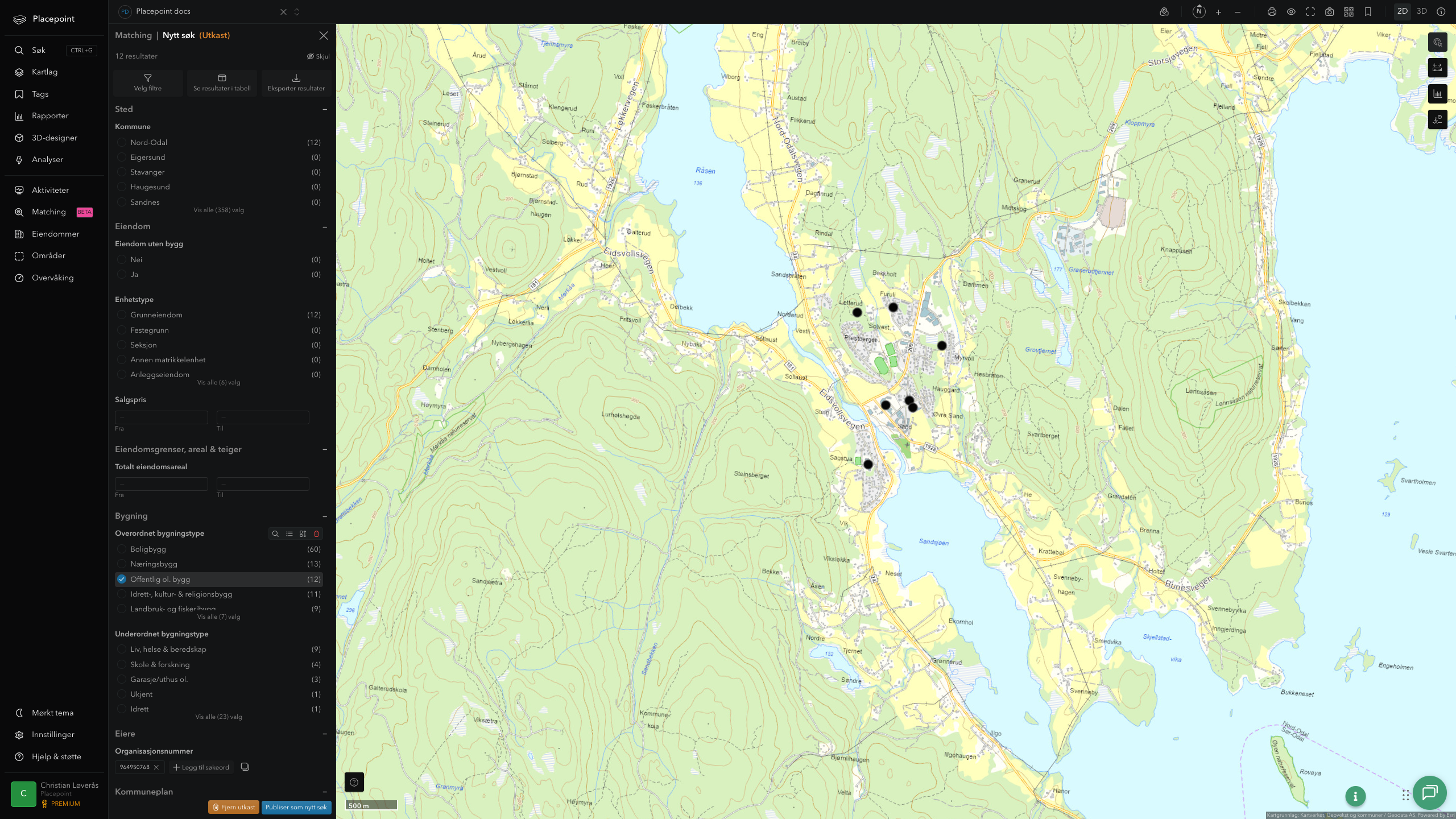 Nord-Odal - offentlige bygg, sentrumsnært
