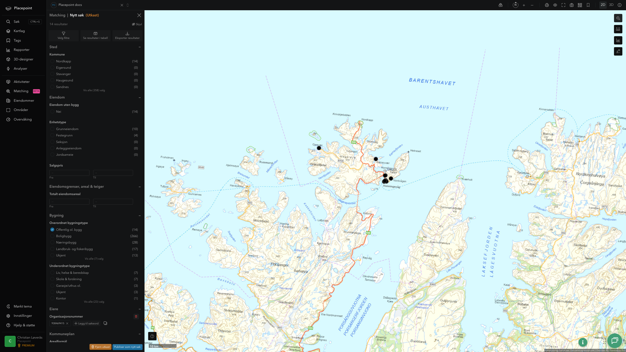 Matching-resultat for Nordkapp kommune