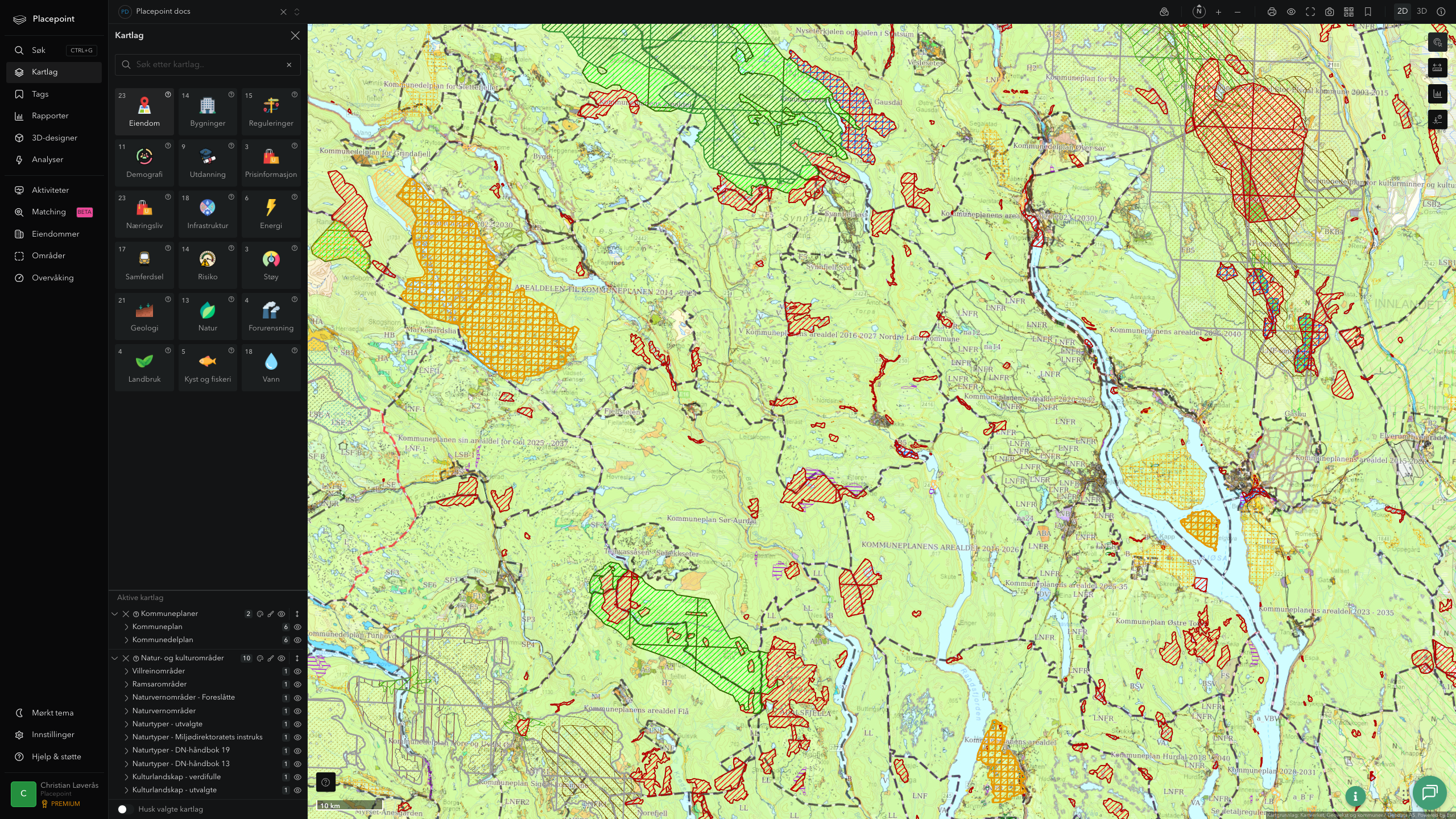 Nordre Land - kommuneplaner og kulturområder