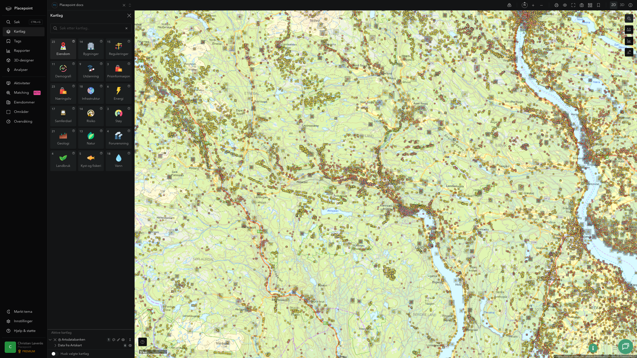 Nordre Land - artsdatabanken