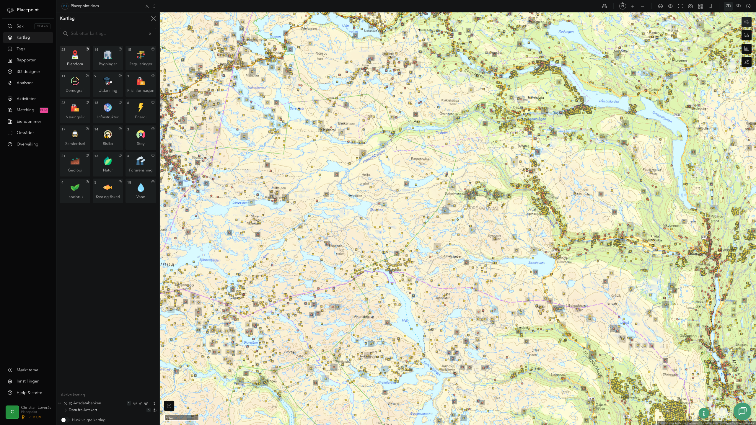 Nore og Uvdal - artsdatabanken