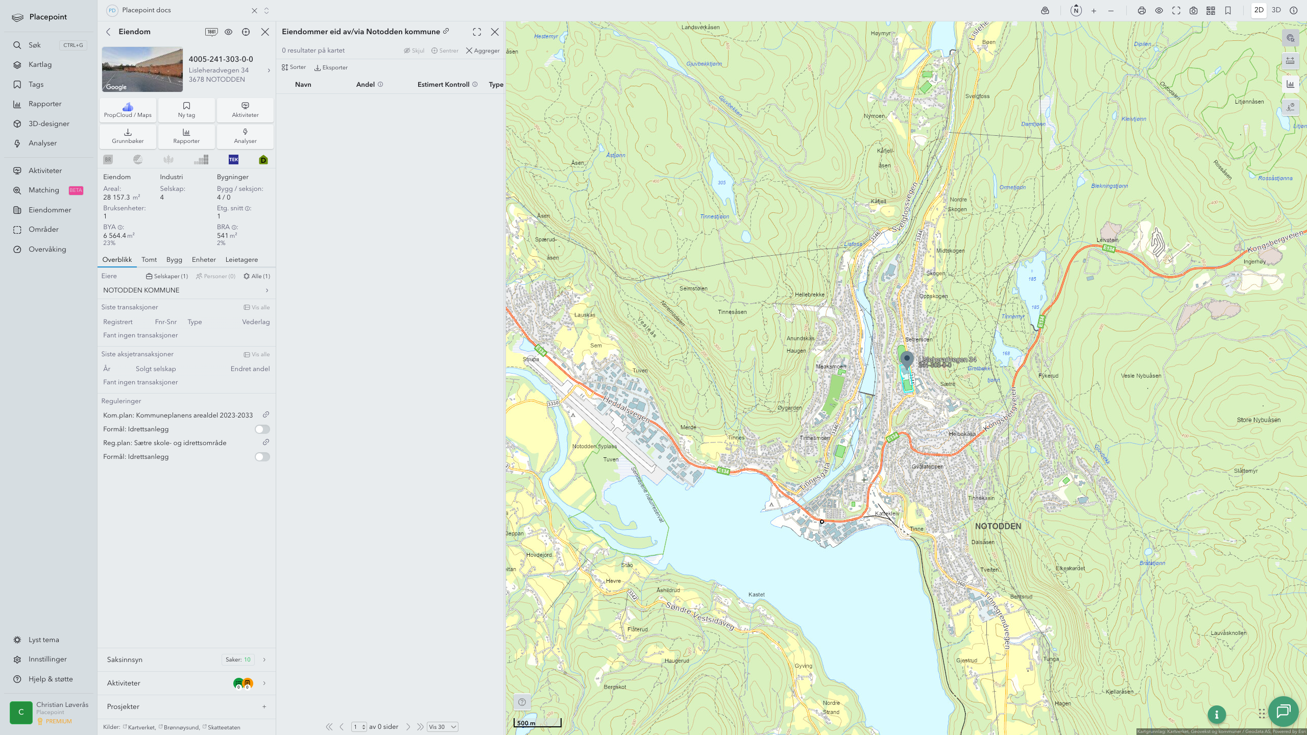 Notodden - en eiendom med eier-panel