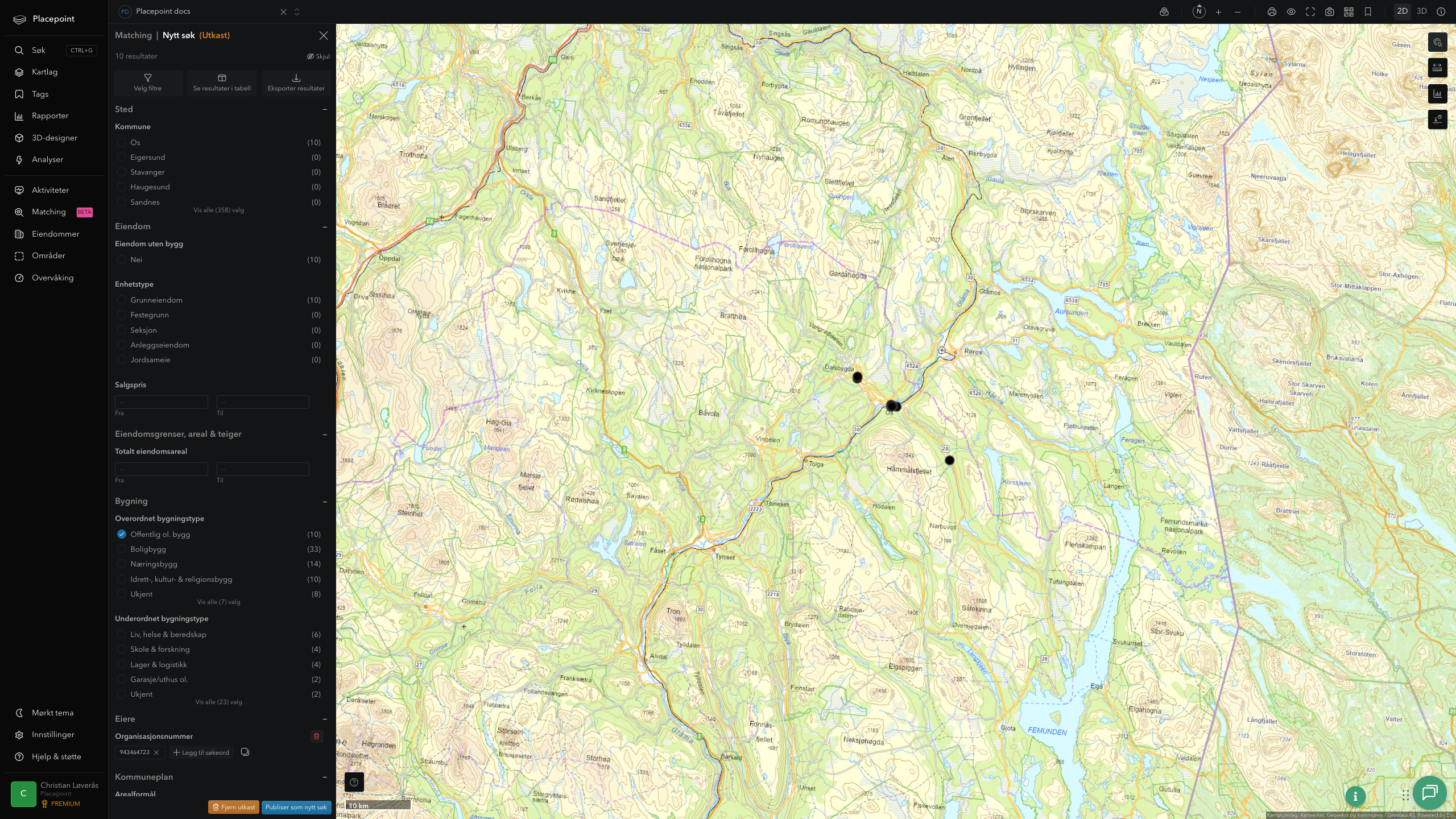 Matching-resultat for Os kommune