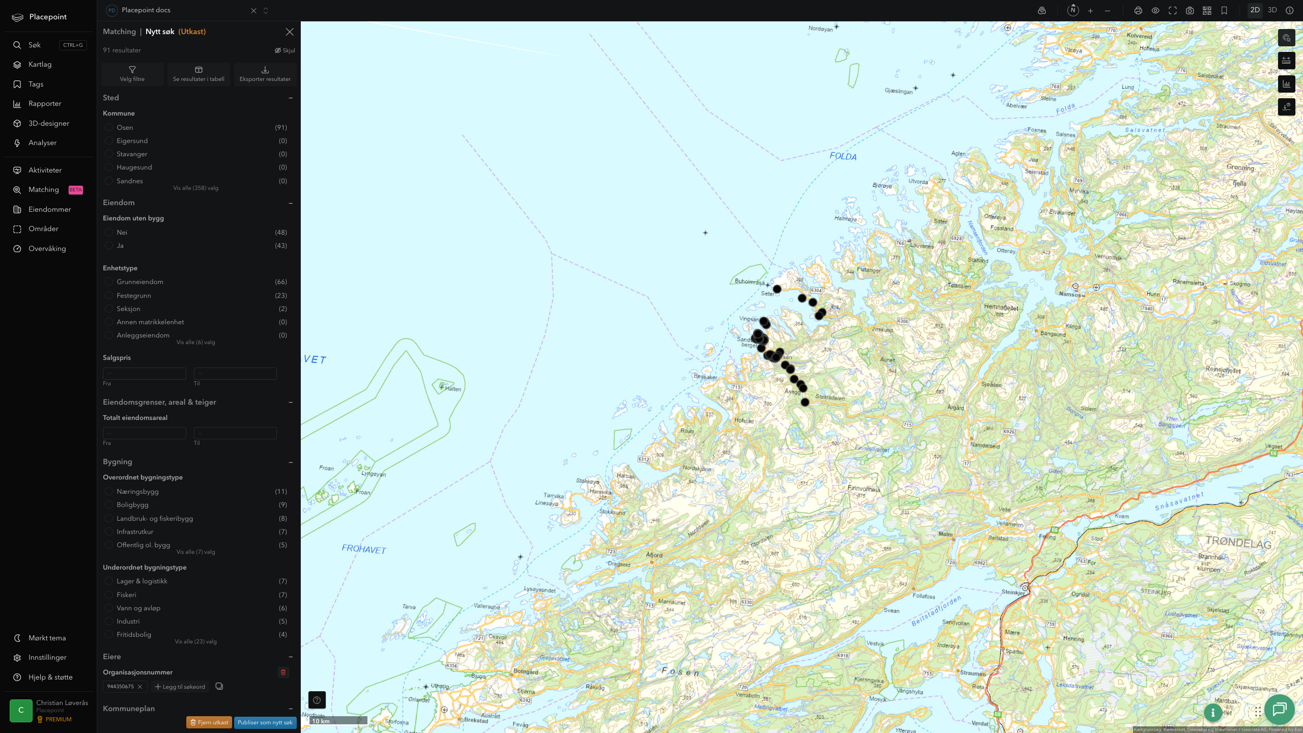 Matching-resultat for Osen kommune