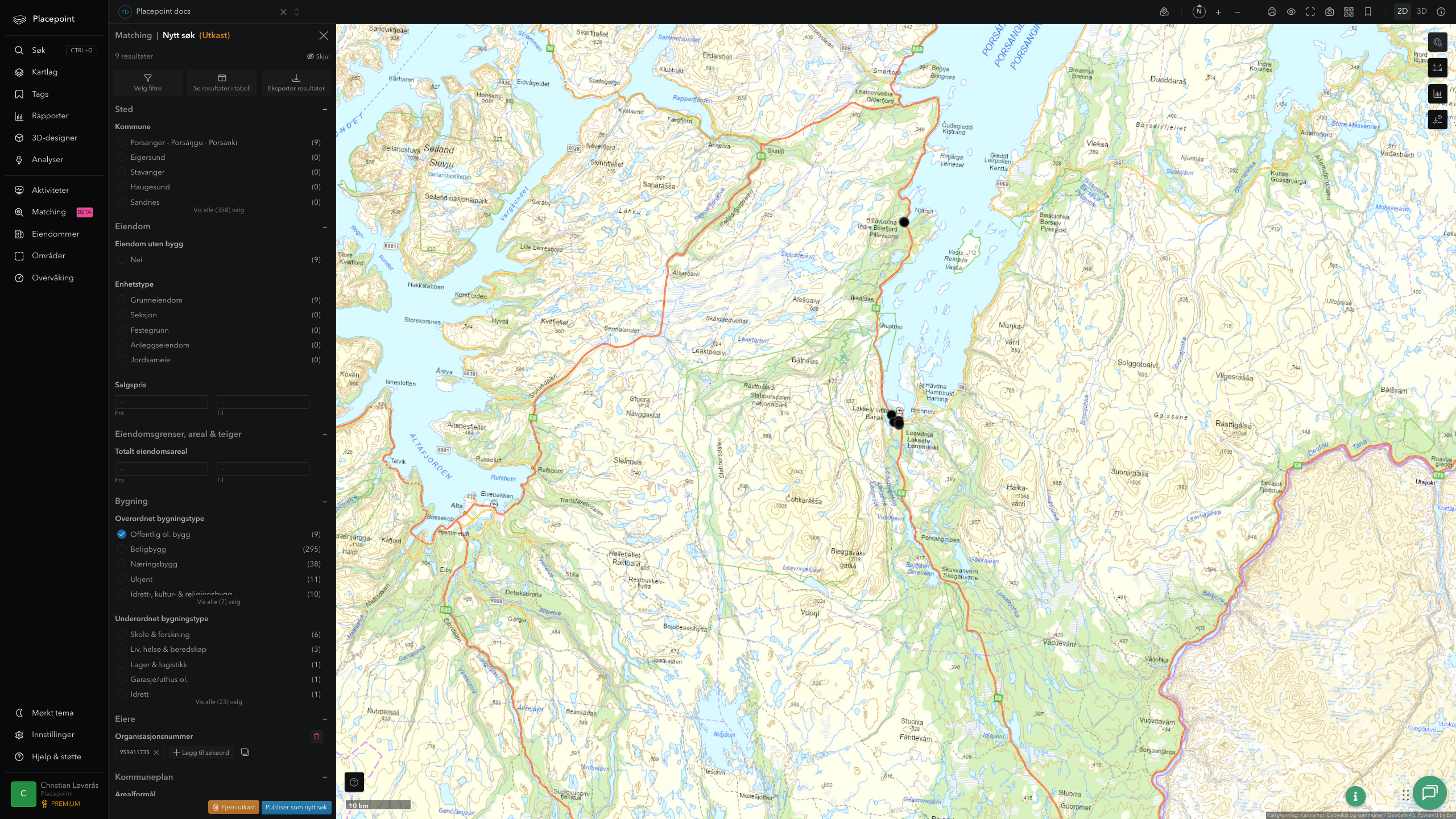 Matching-resultat for Porsanger kommune