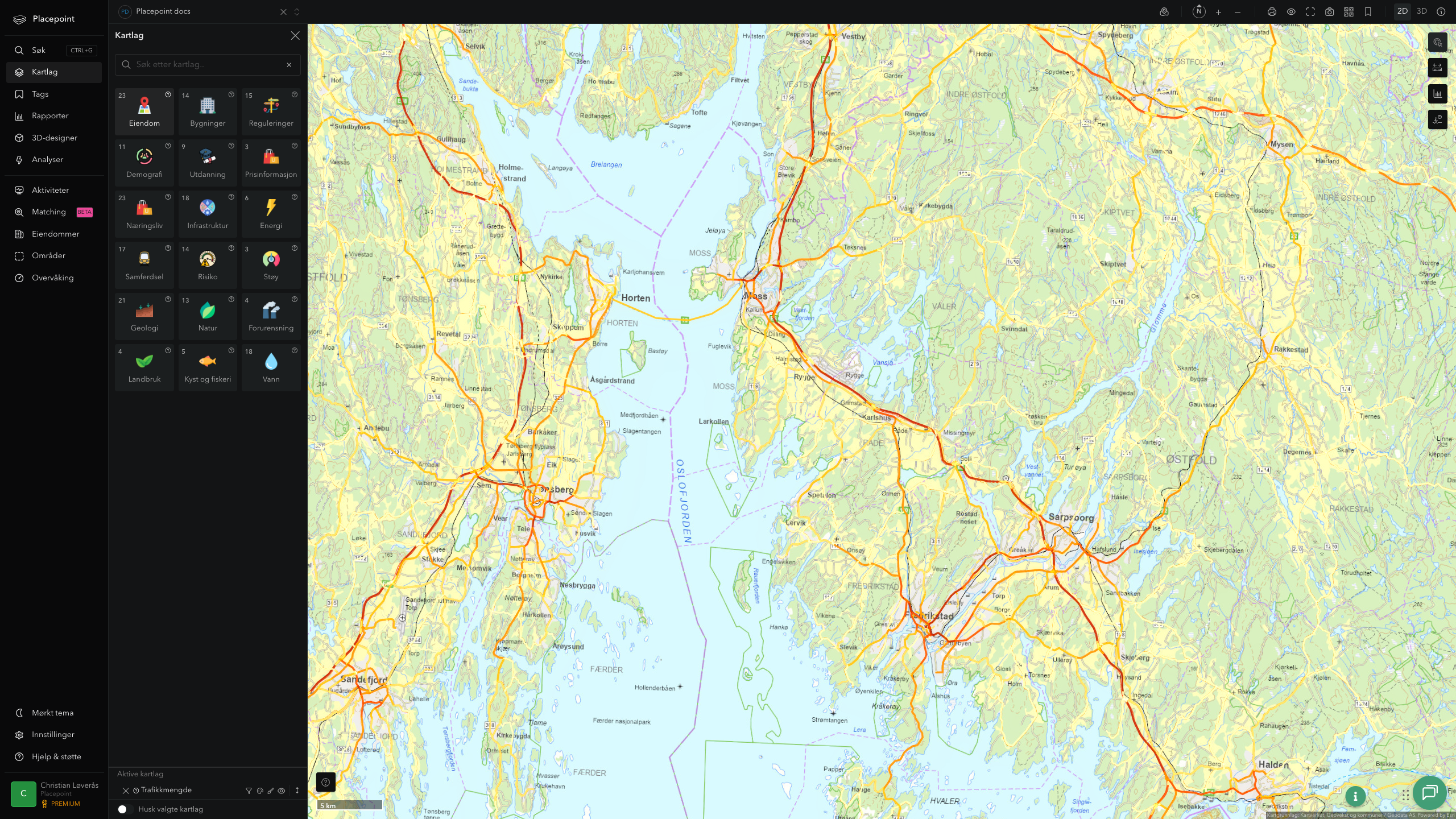 Råde - trafikkmengde (ÅDT)