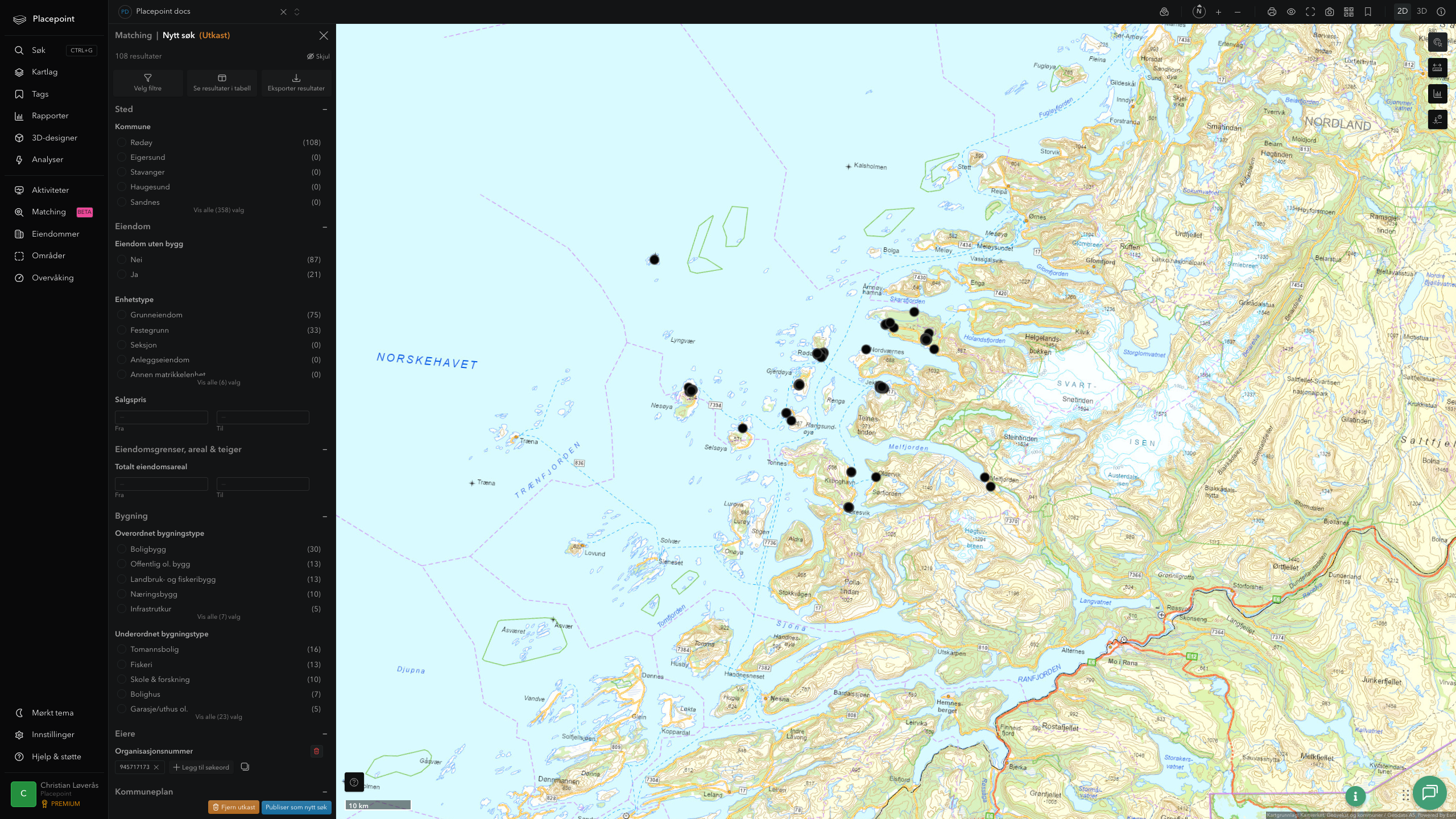 Matching-resultat for Rødøy kommune