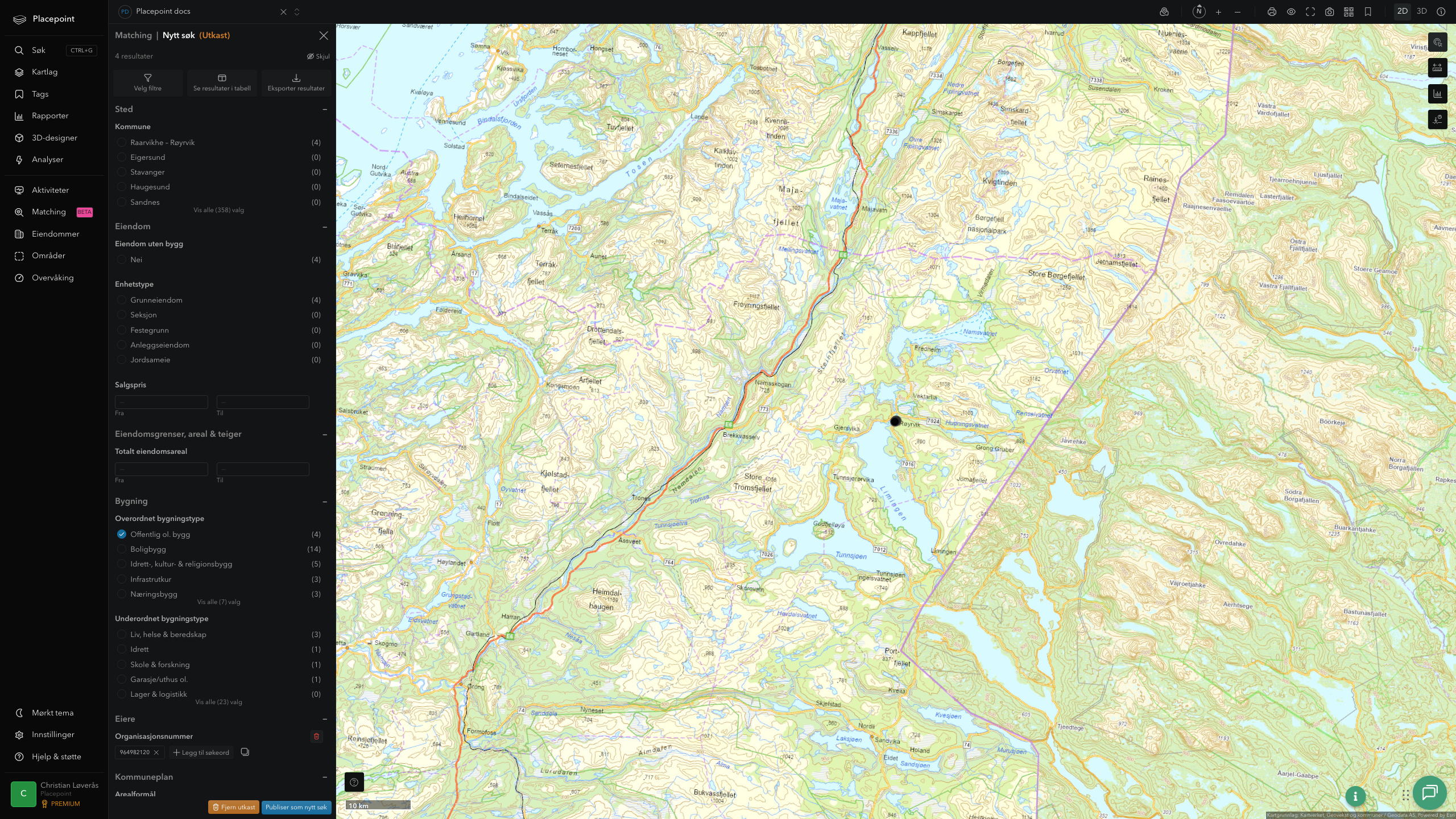 Matching-resultat for Røyrvik kommune