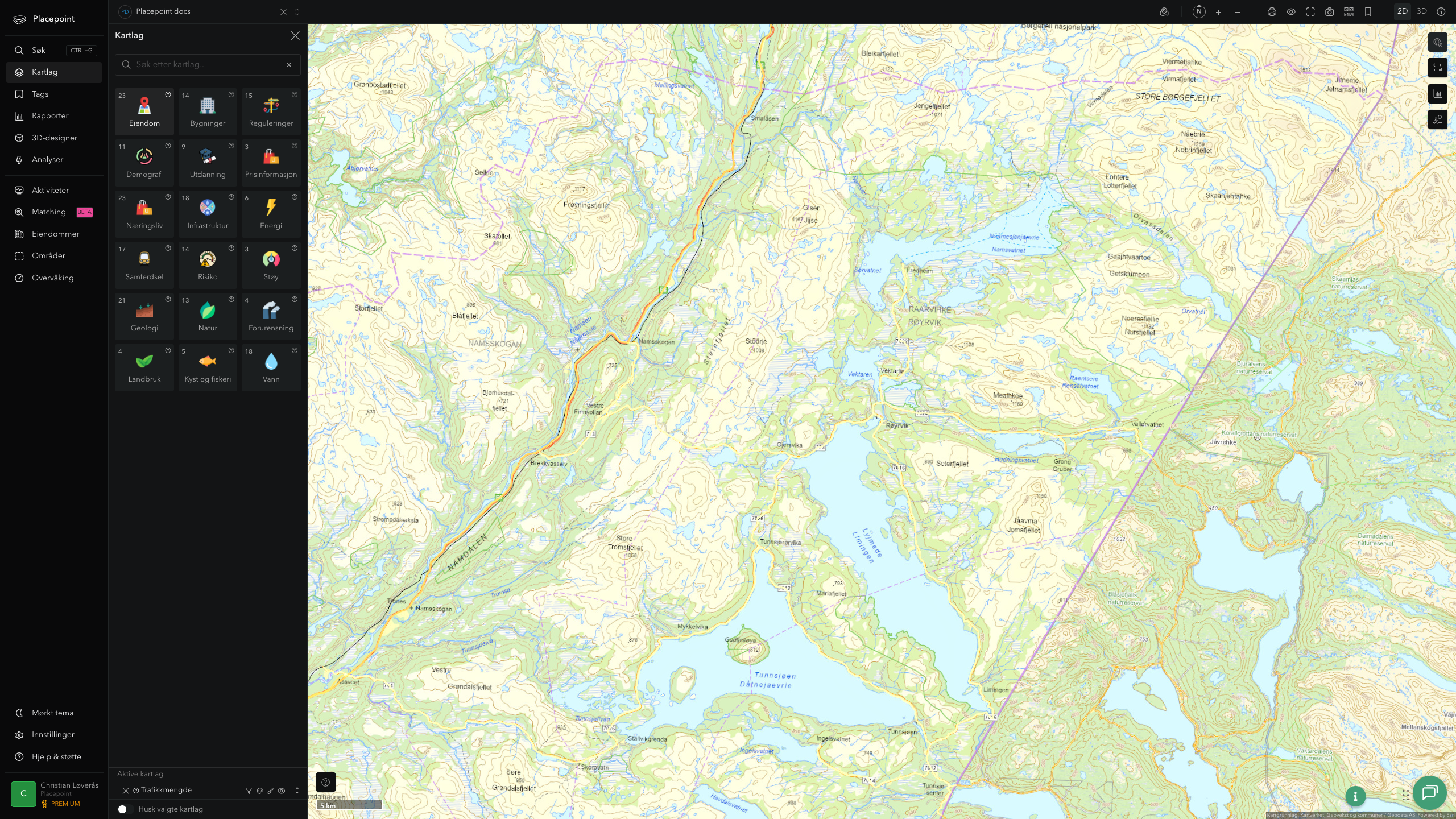 Røyrvik - trafikkmengde (ÅDT)