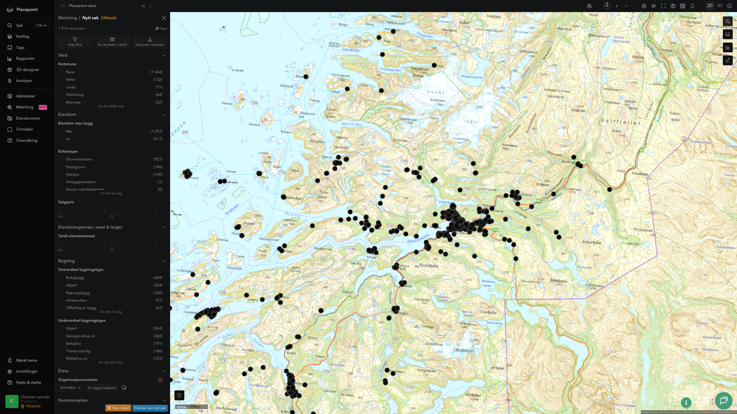 Matching-resultat for Rana kommune