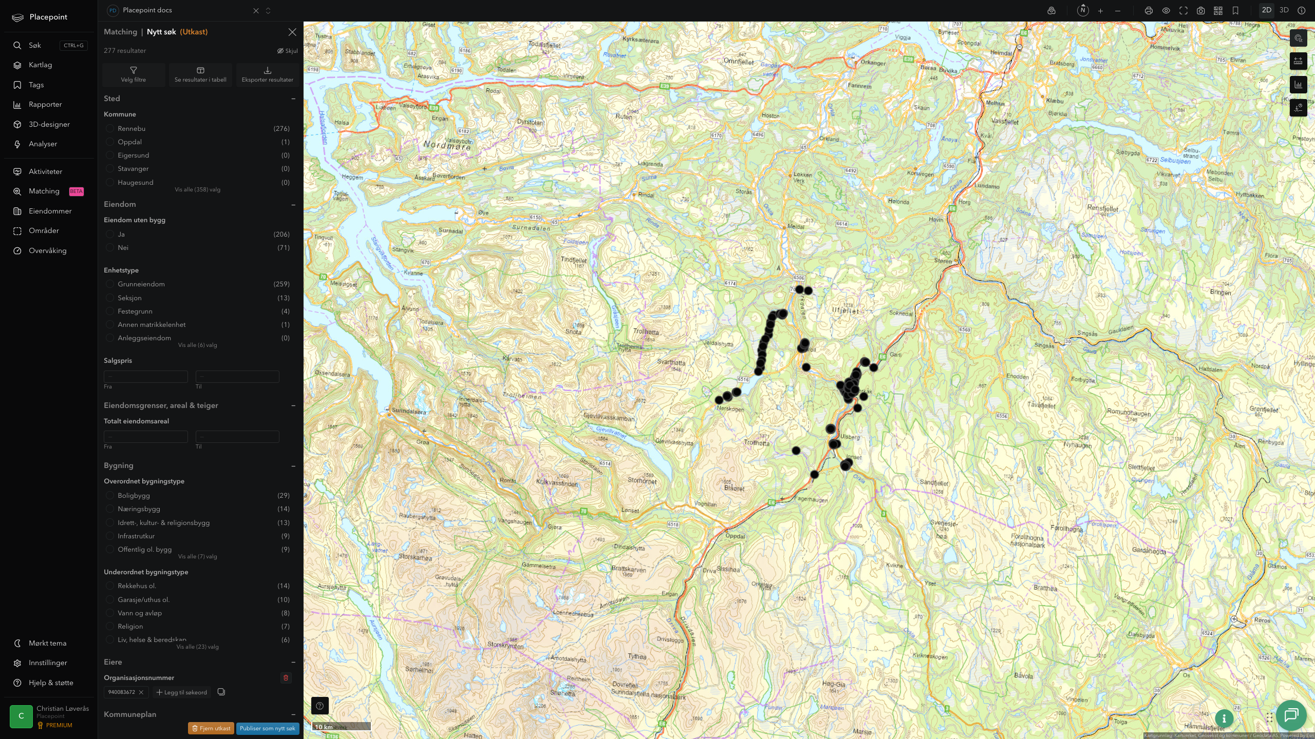 Matching-resultat for Rennebu kommune