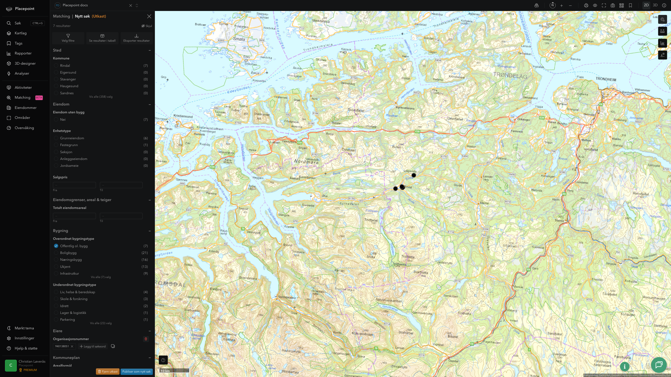 Matching-resultat for Rindal kommune