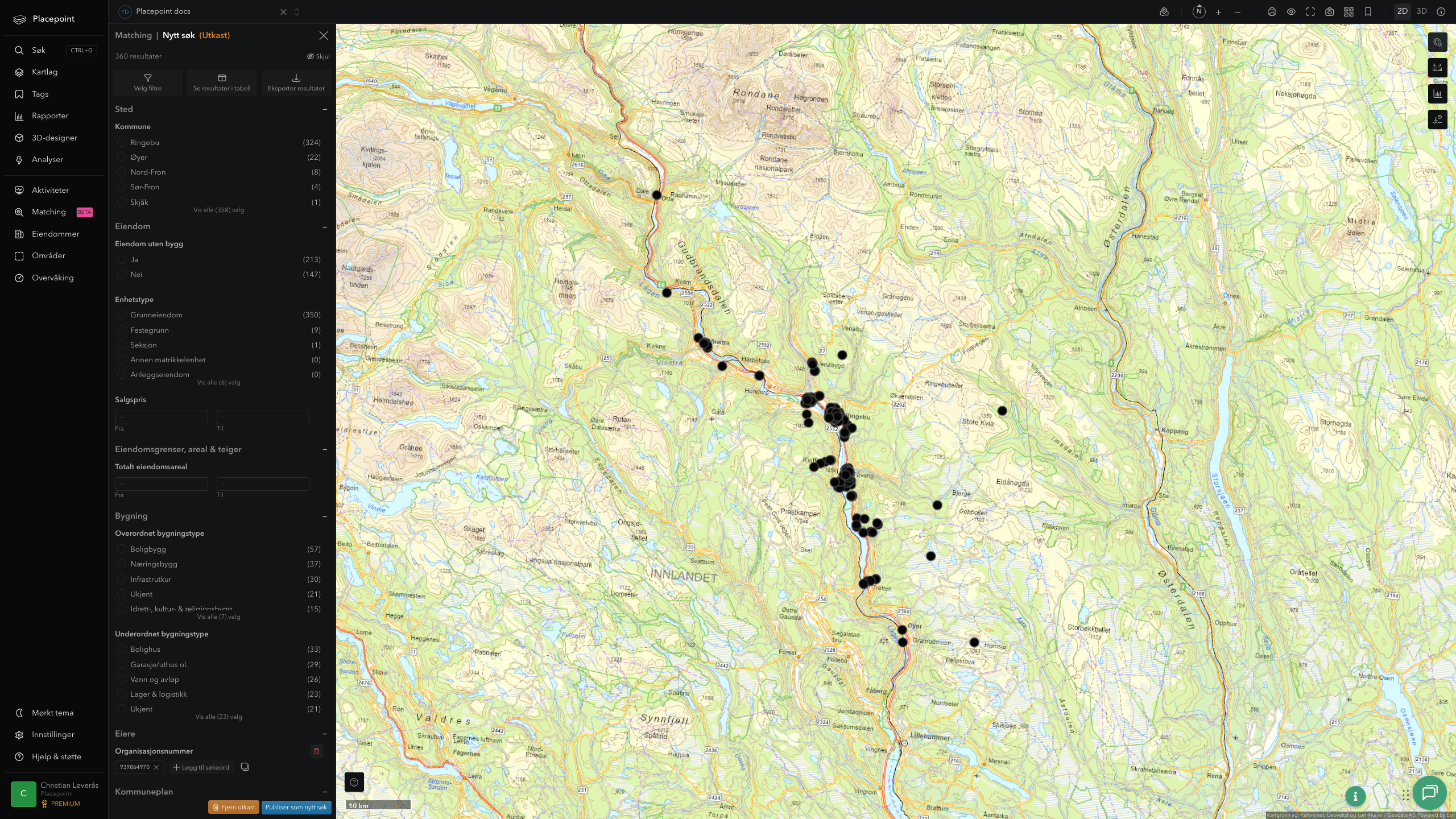 Matching-resultat for Ringebu kommune