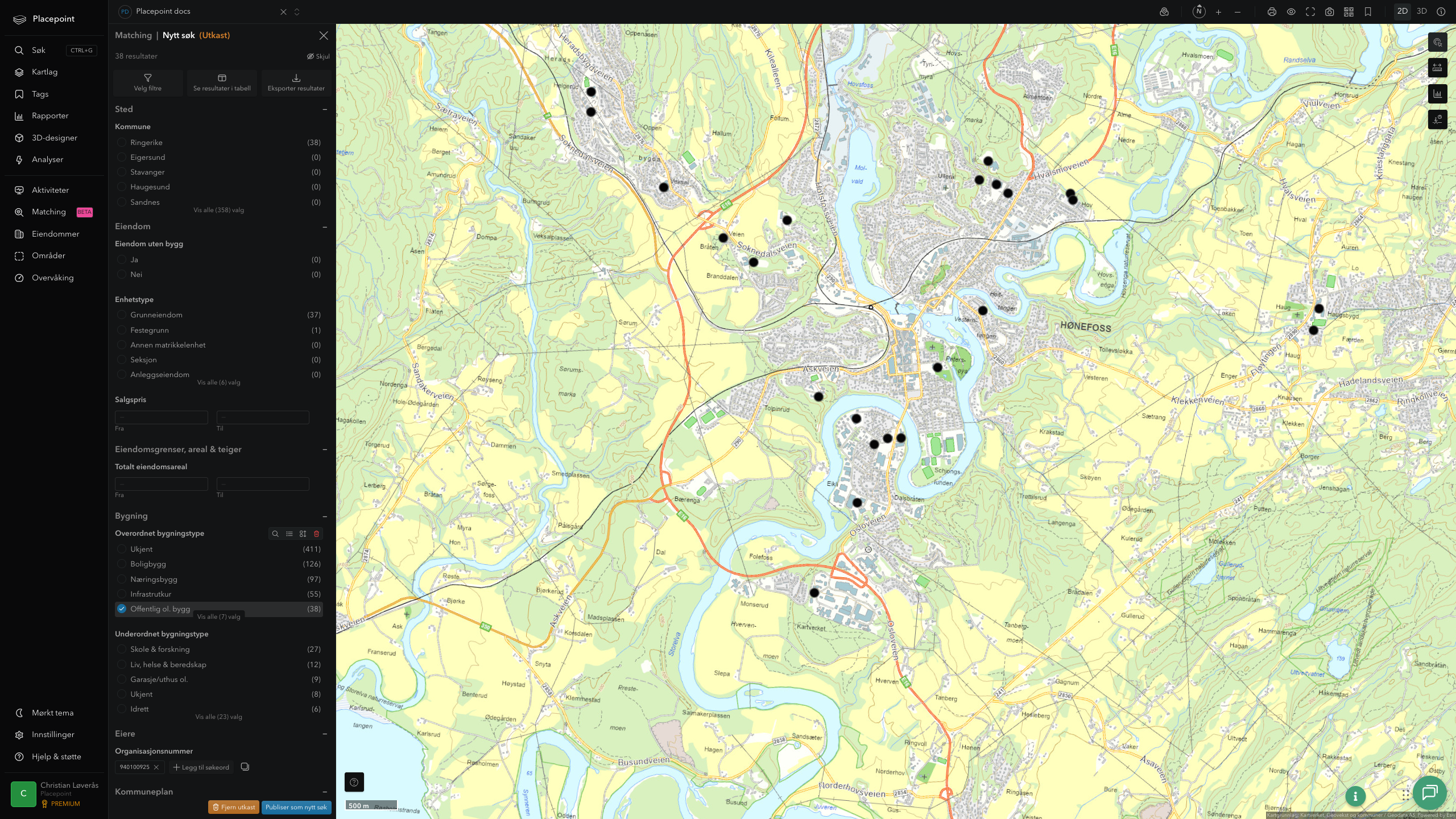 Ringerike - offentlige bygg, sentrumsnært
