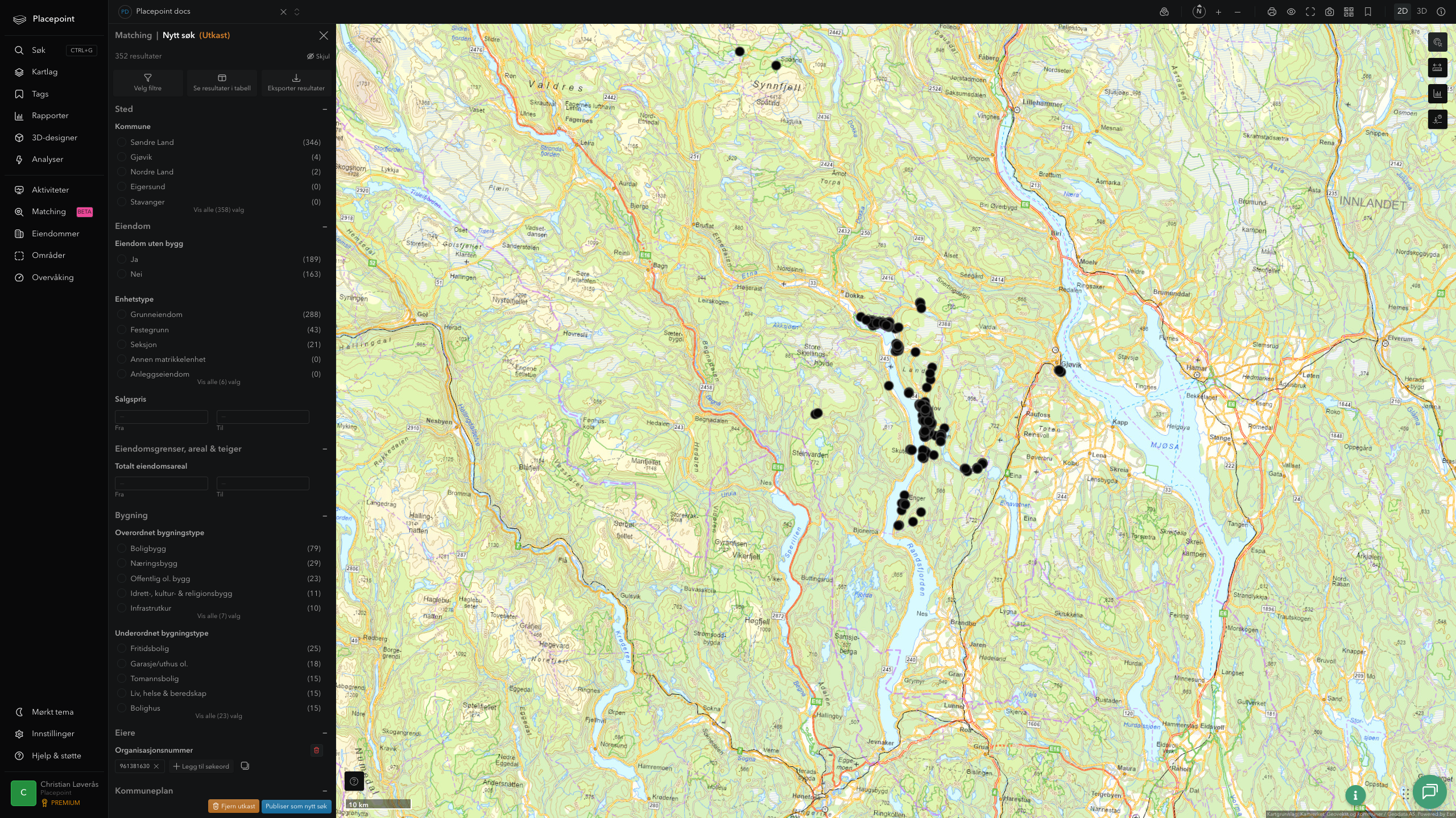 Matching-resultat for Søndre Land kommune
