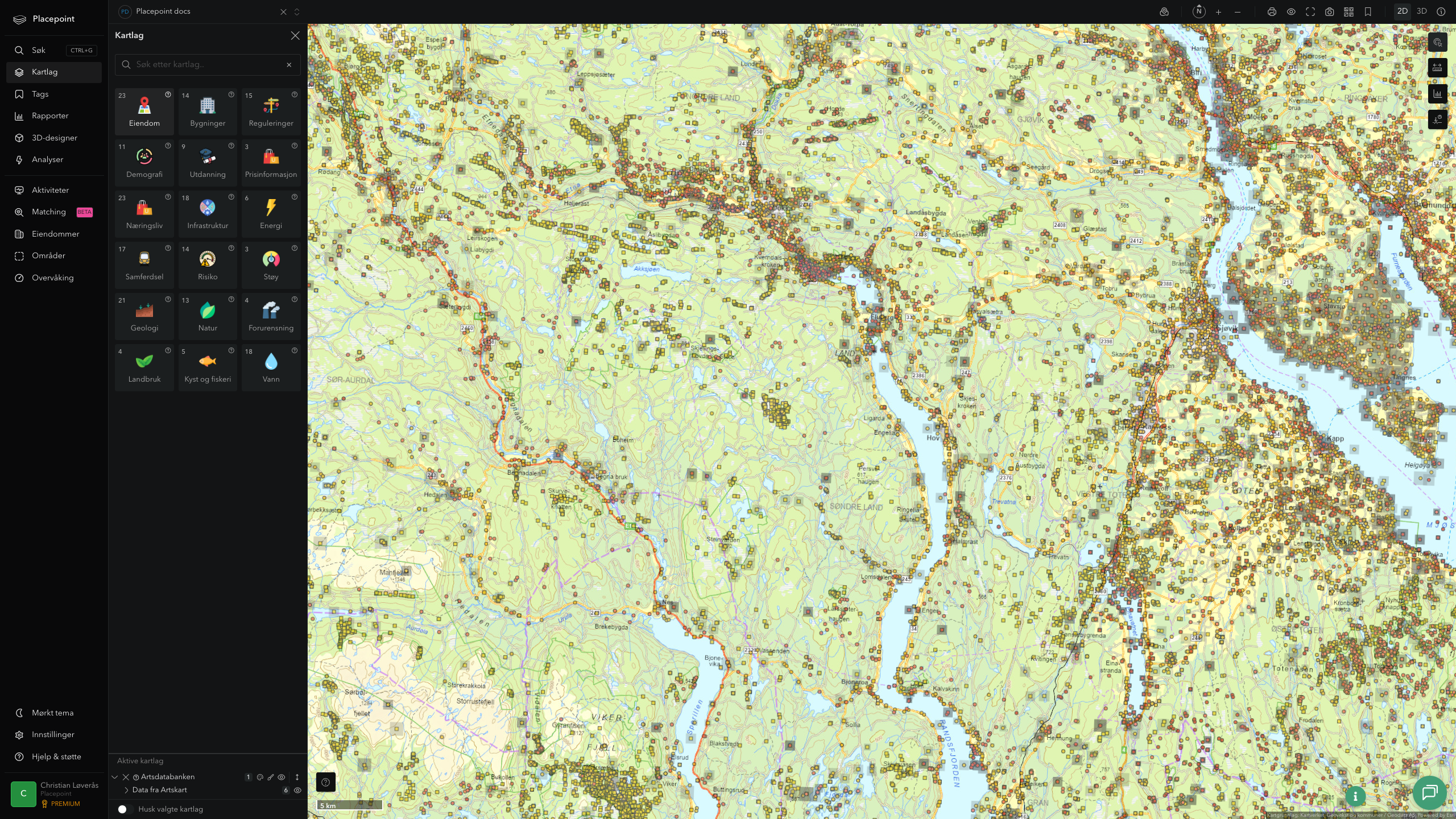 Søndre Land - artsdatabanken