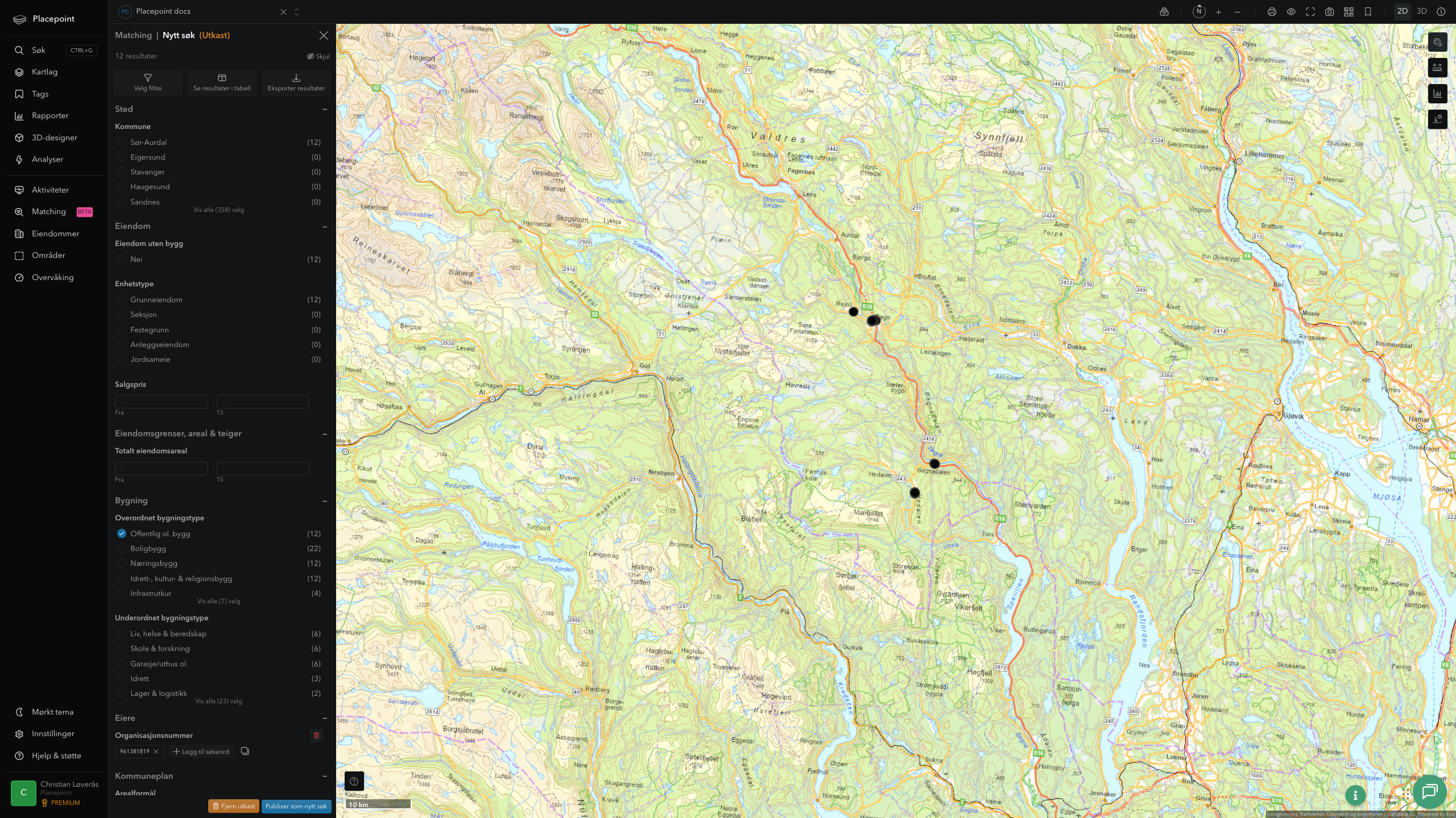 Matching-resultat for Sør-Aurdal kommune