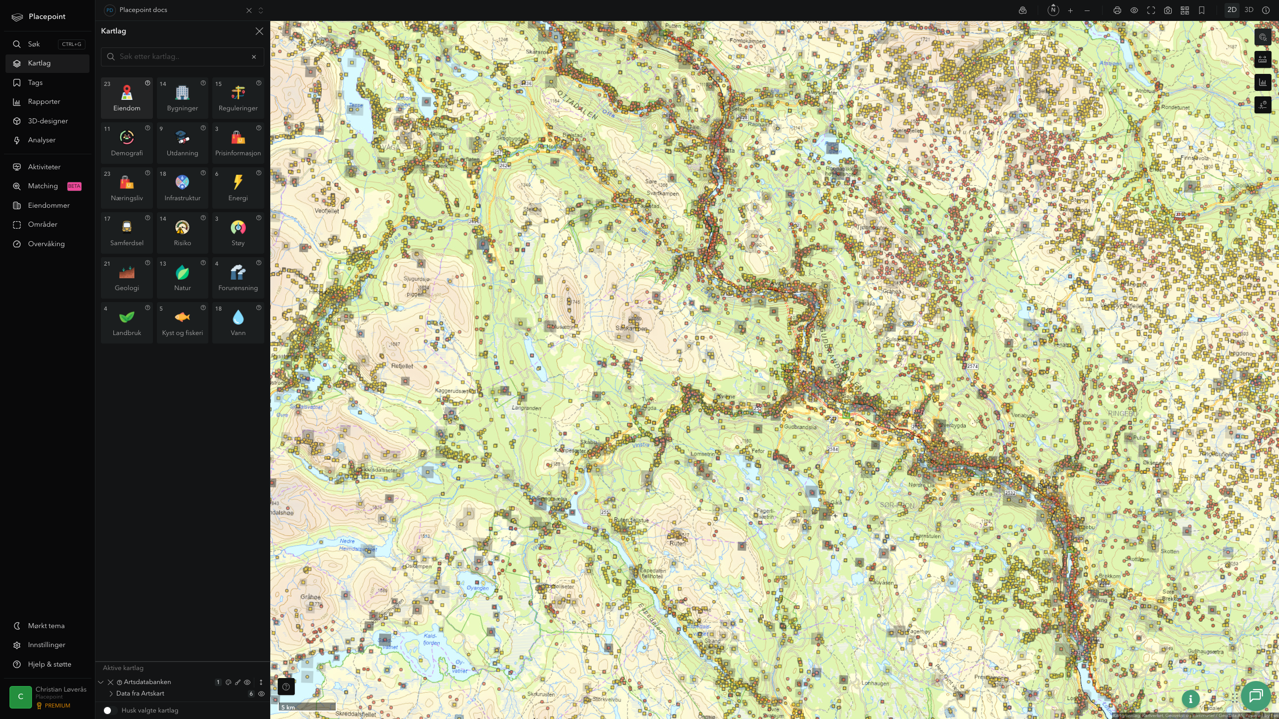 Sør-Fron - artsdatabanken
