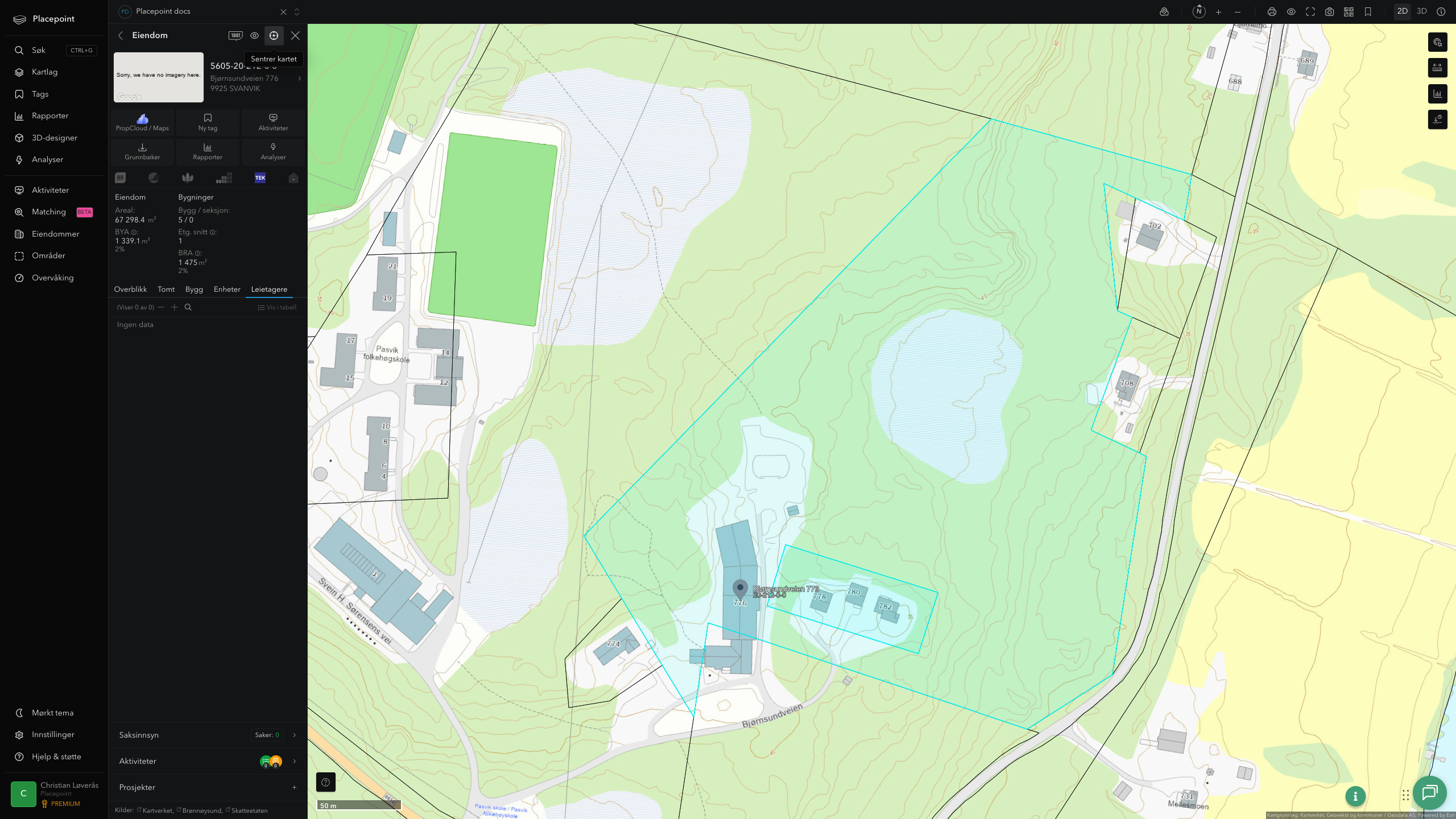 Eiendomspanel for en av Sør-Varanger kommunes eiendommer