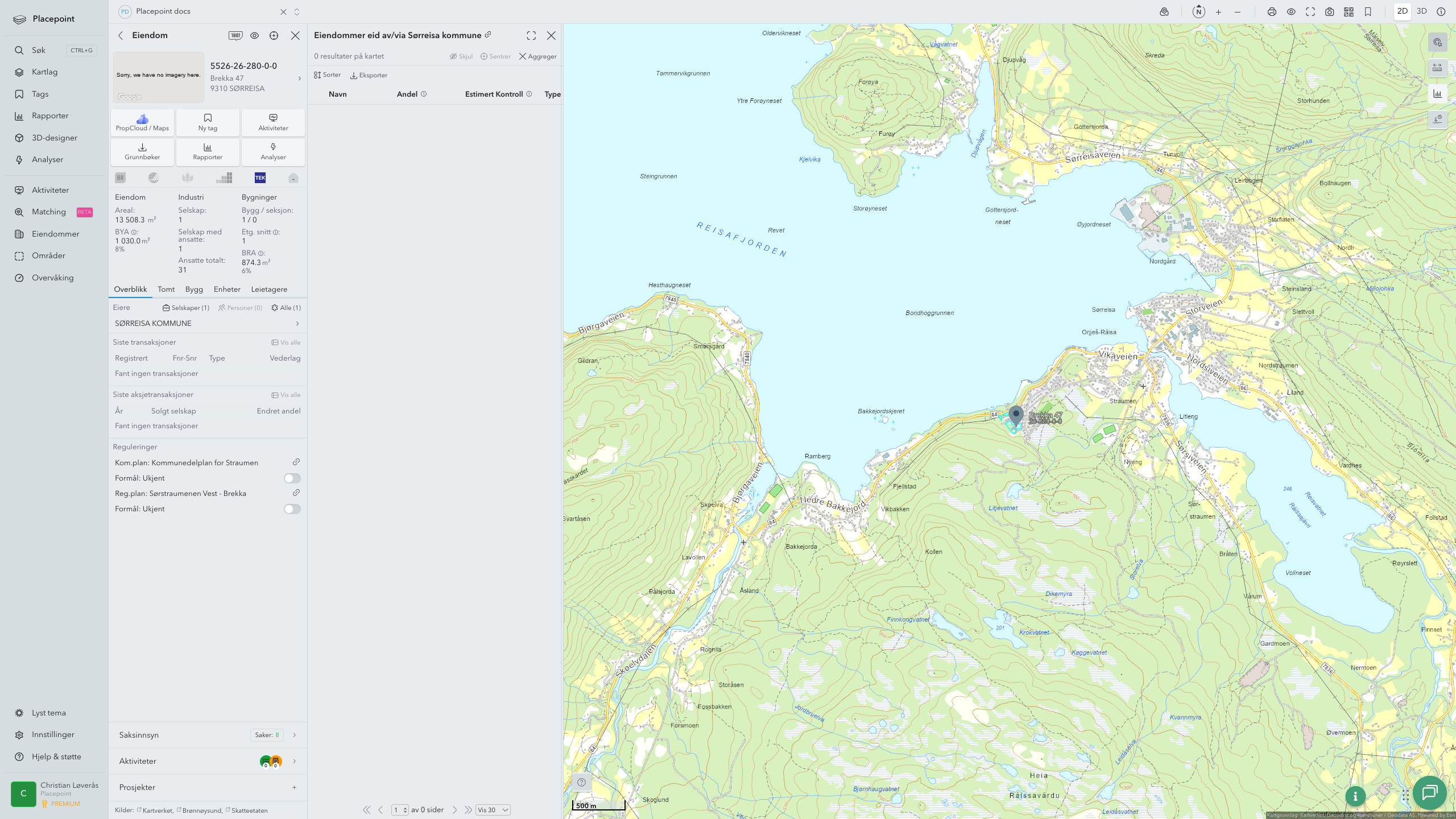 Sørreisa - en eiendom med eier-panel