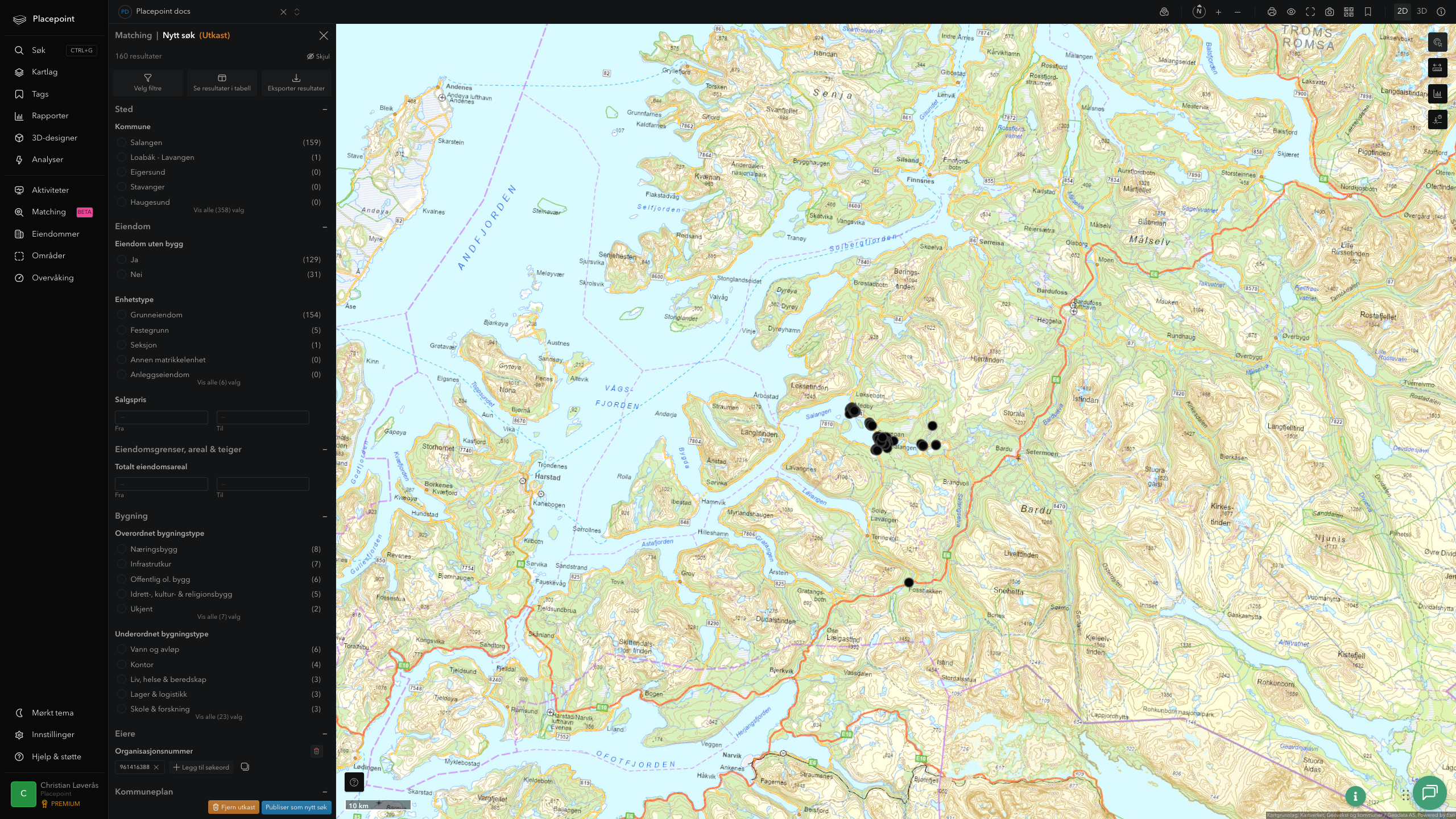 Matching-resultat for Salangen kommune