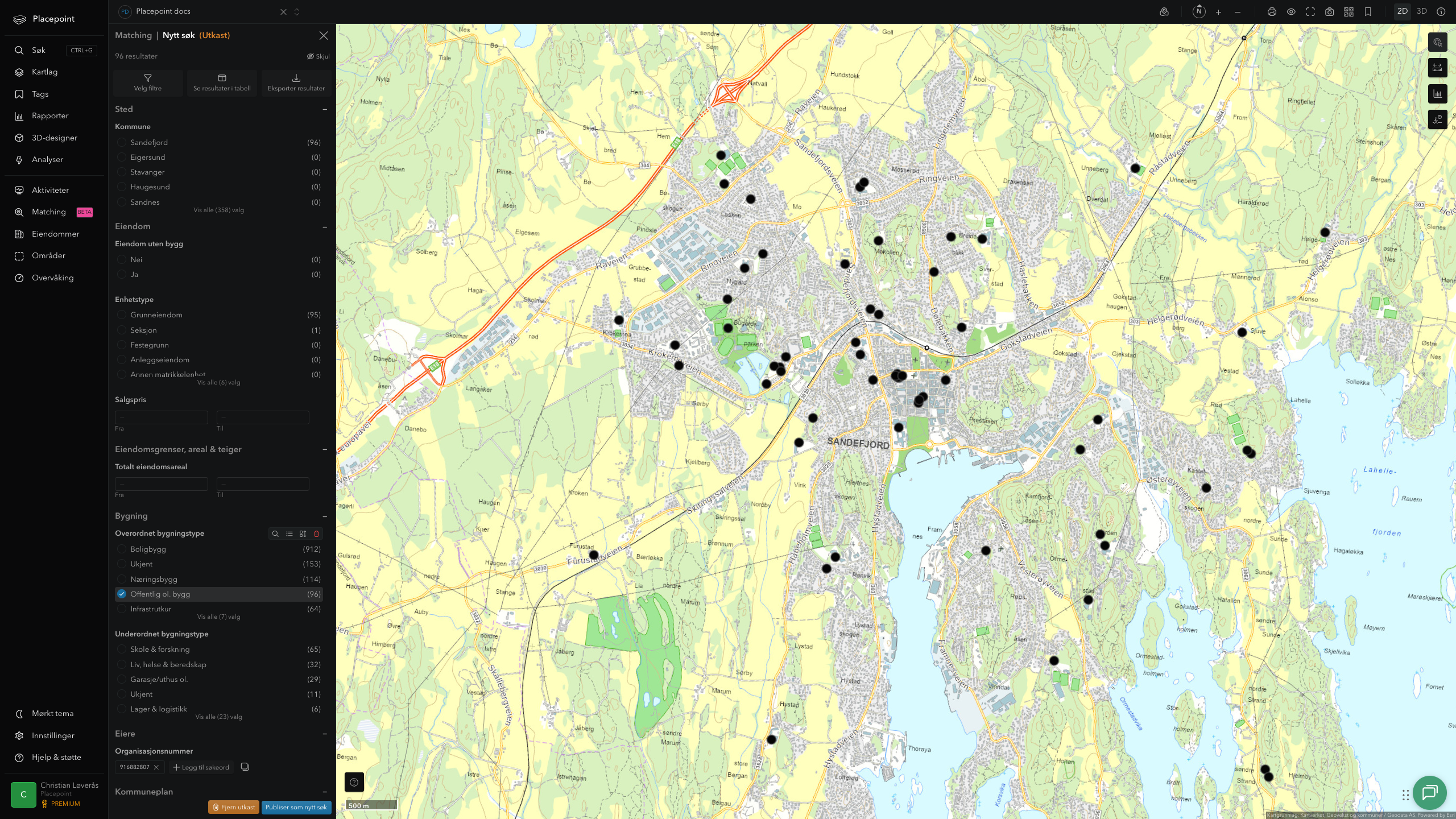 Sandefjord - offentlige bygg, sentrumsnært