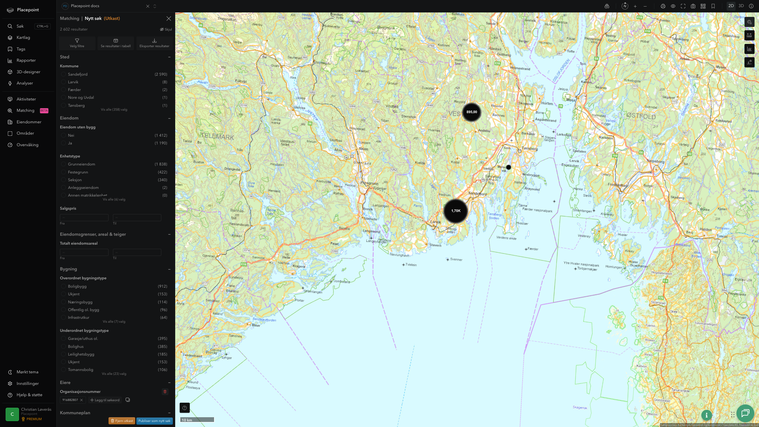 Matching-resultat for Sandefjord kommune